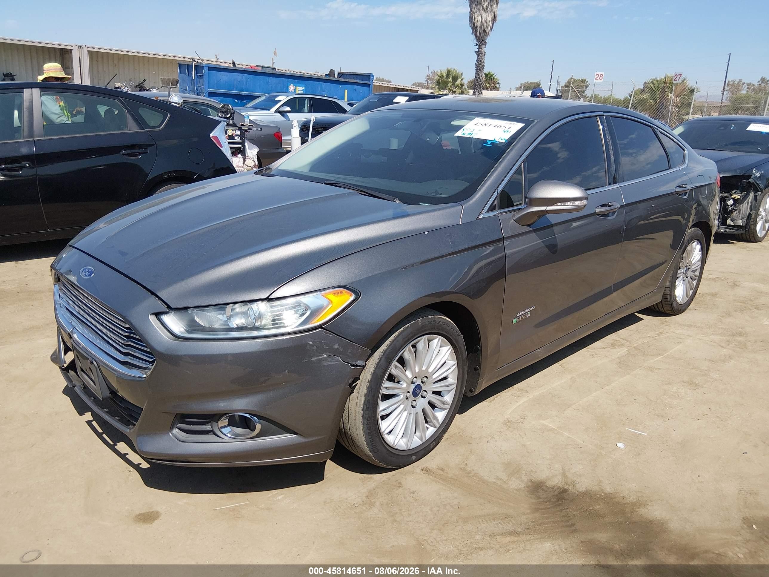 2014 Ford Fusion Energi Se Luxury Gray vin: 3FA6P0PU8ER177553
