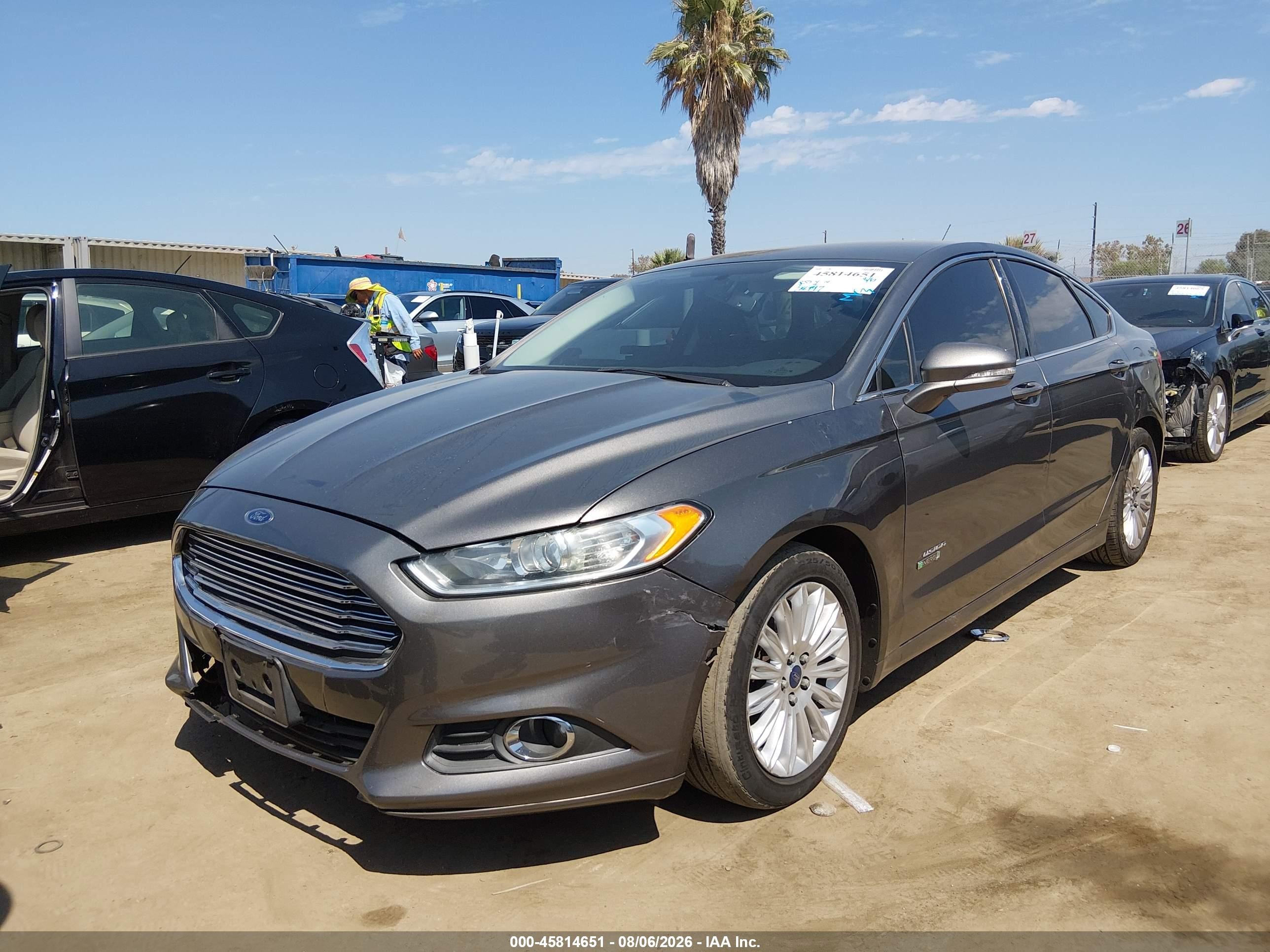 2014 Ford Fusion Energi Se Luxury Gray vin: 3FA6P0PU8ER177553