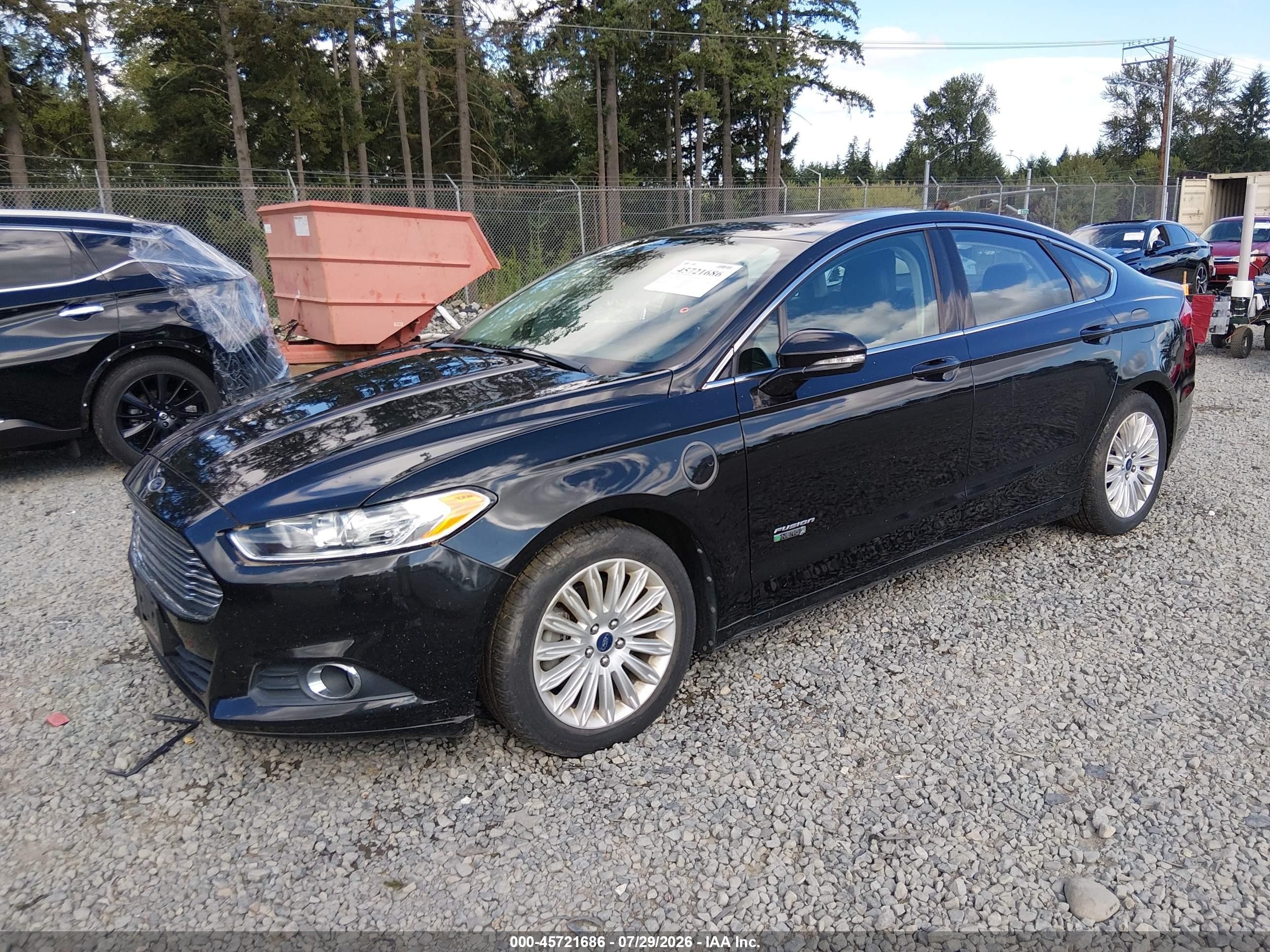 2013 Ford Fusion Energi Se Luxury Black vin: 3FA6P0PU9DR234454