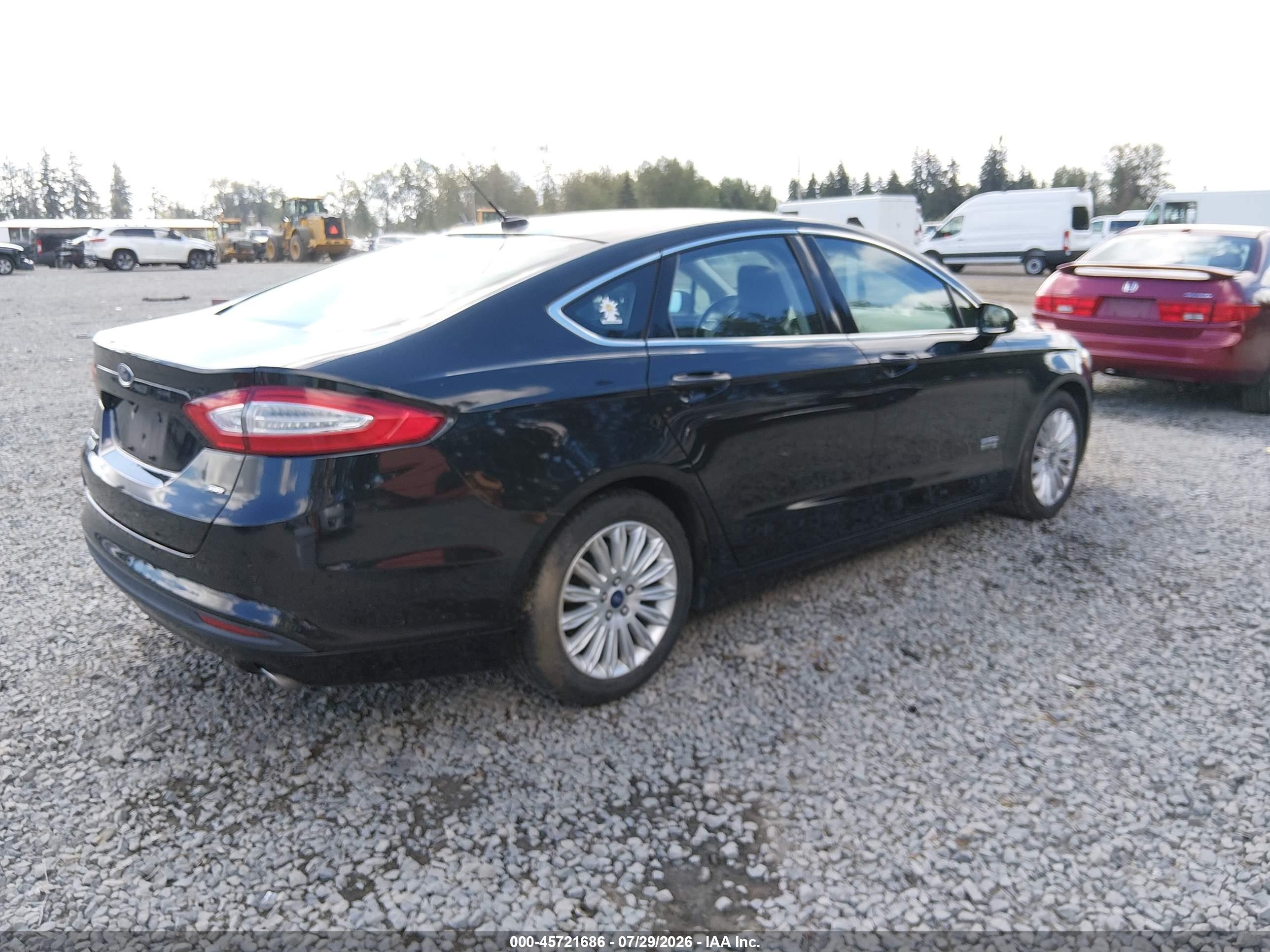 2013 Ford Fusion Energi Se Luxury Black vin: 3FA6P0PU9DR234454