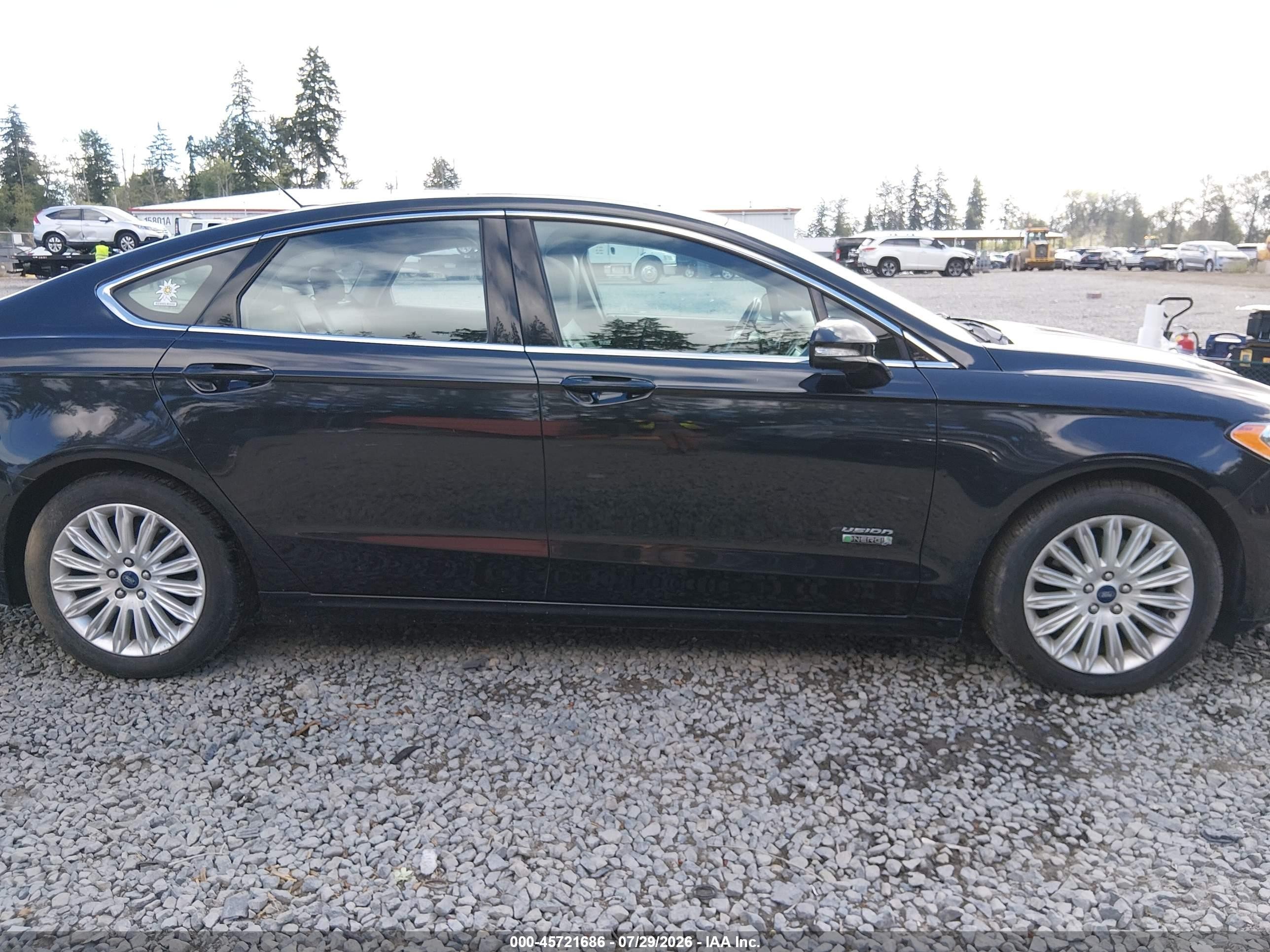 2013 Ford Fusion Energi Se Luxury Black vin: 3FA6P0PU9DR234454