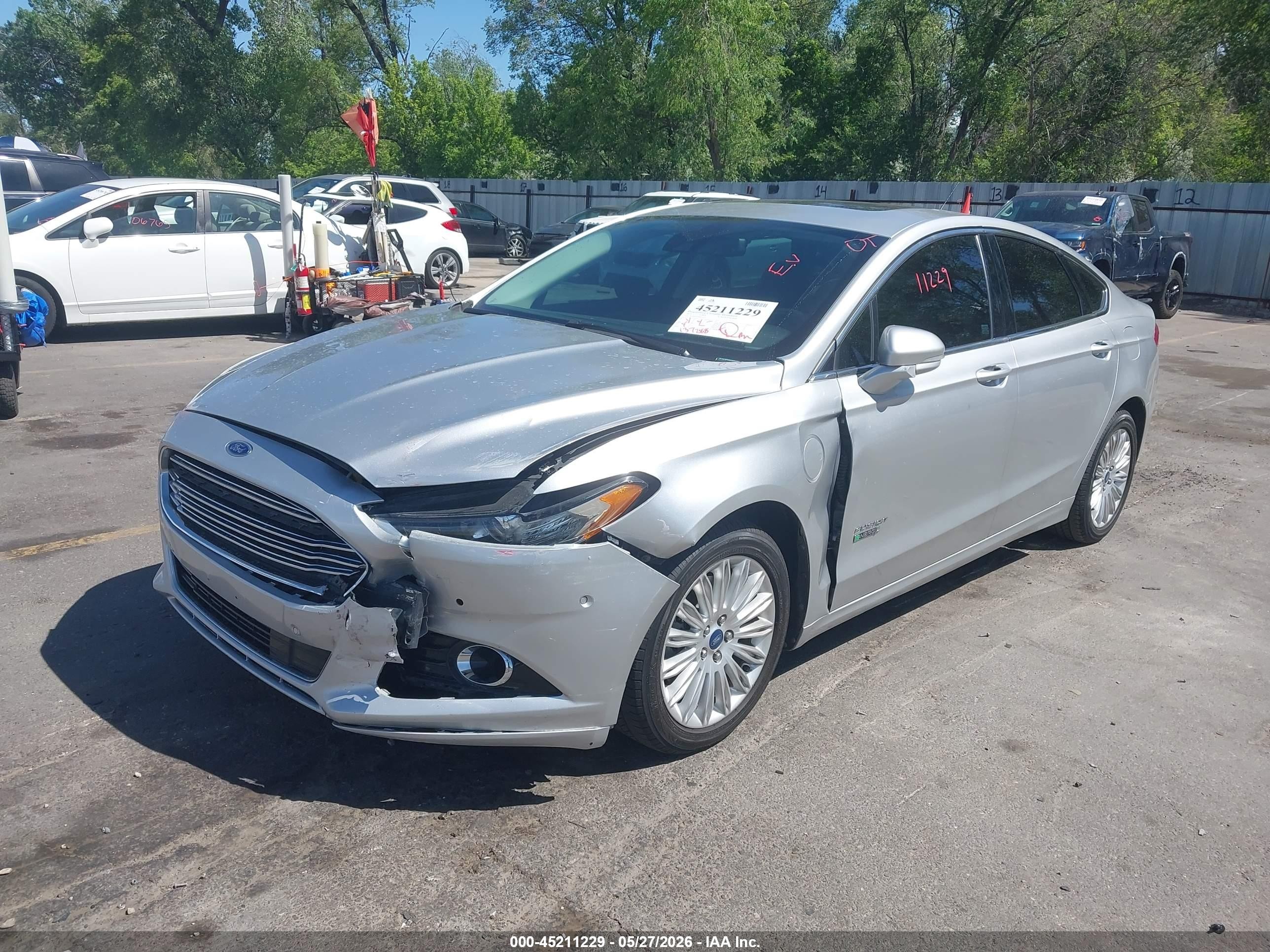 2013 Ford Fusion Energi Se Luxury Silver vin: 3FA6P0PU9DR254297