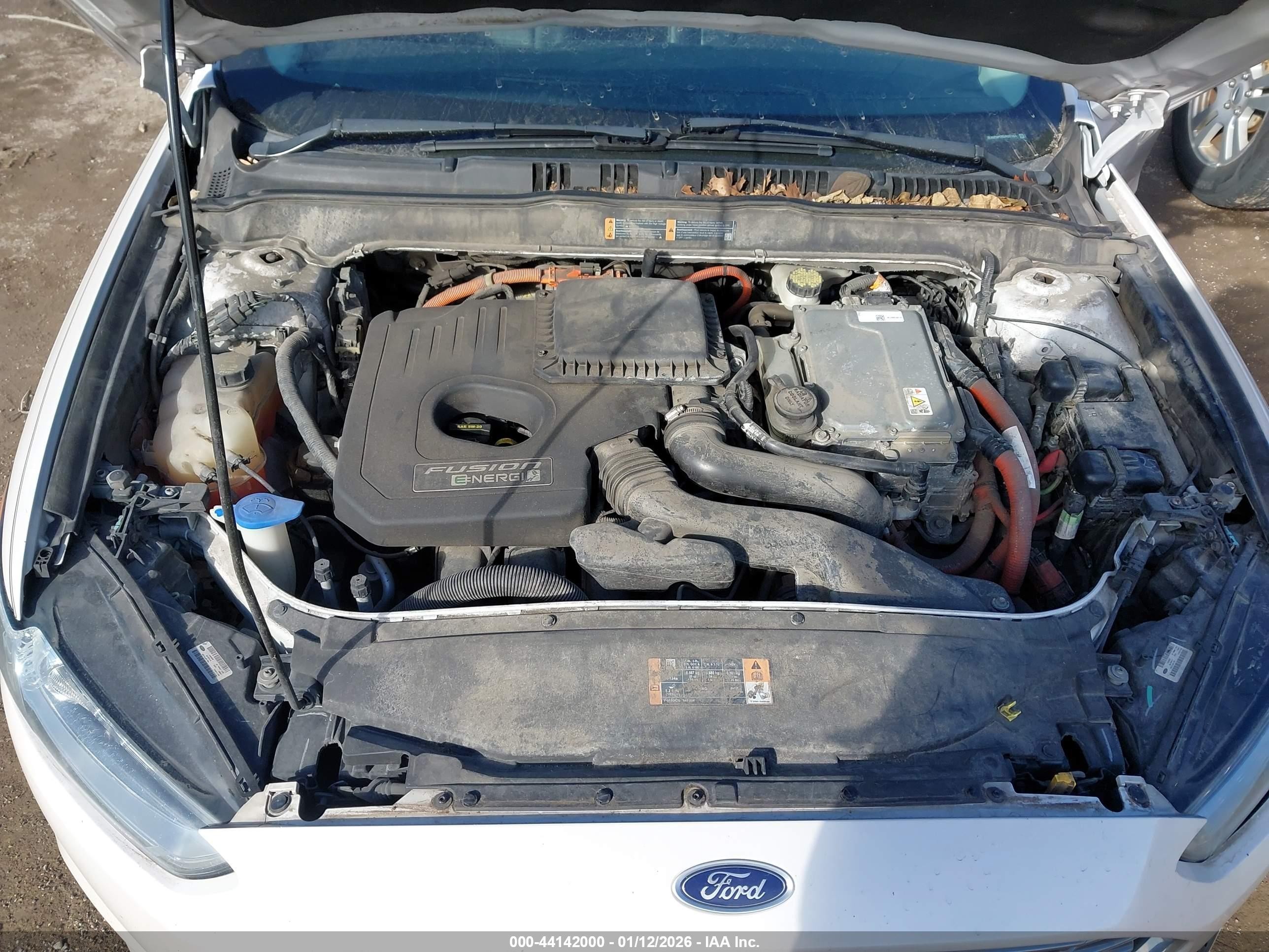 2013 Ford Fusion Energi Se Luxury White vin: 3FA6P0PU9DR351404