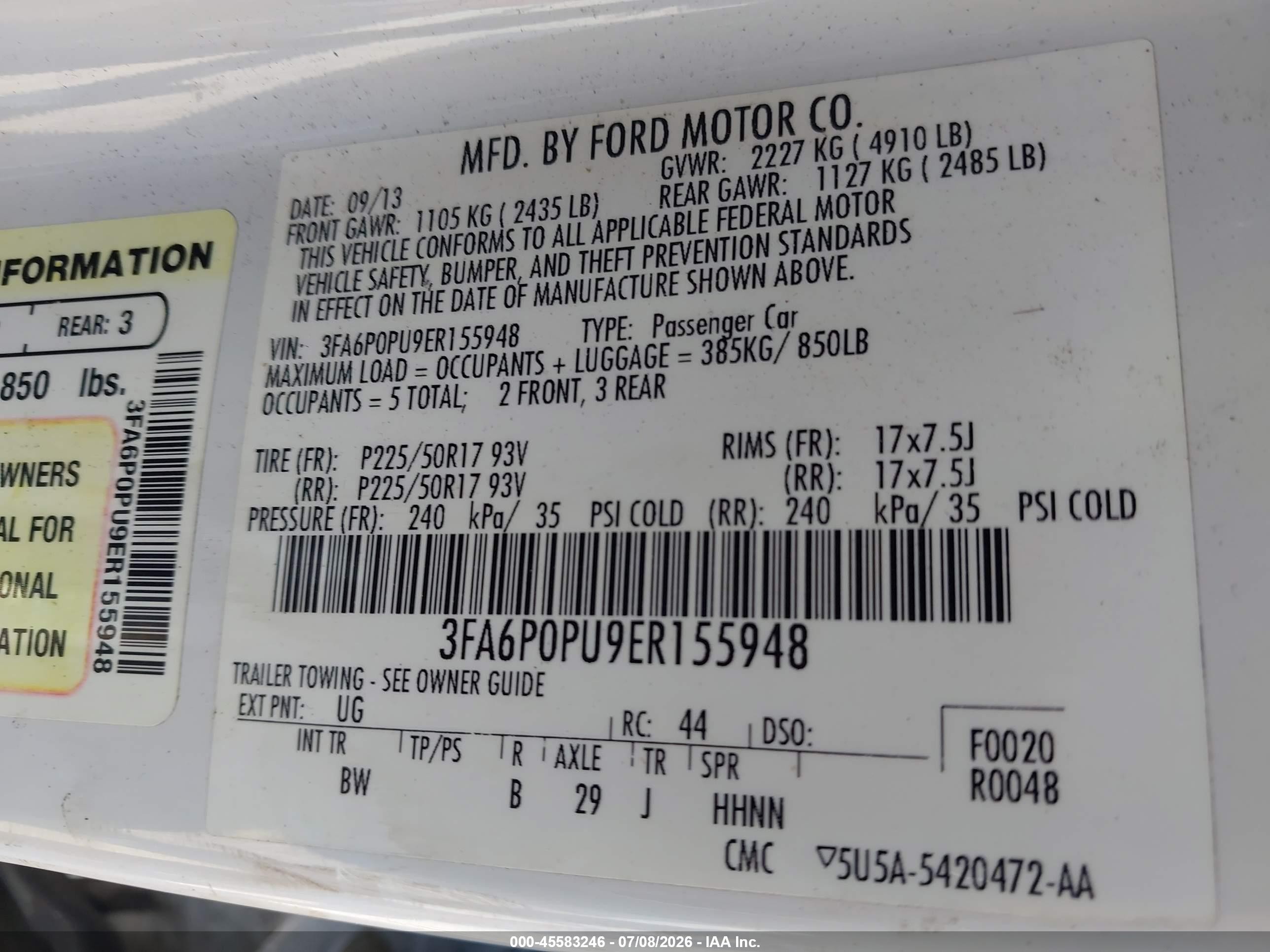 2014 Ford Fusion Energi Se Luxury Белый vin: 3FA6P0PU9ER155948