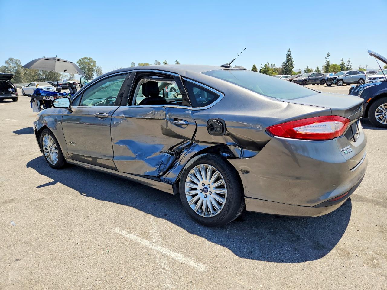 2014 Ford Fusion Se Phev Gray vin: 3FA6P0PUXER256237