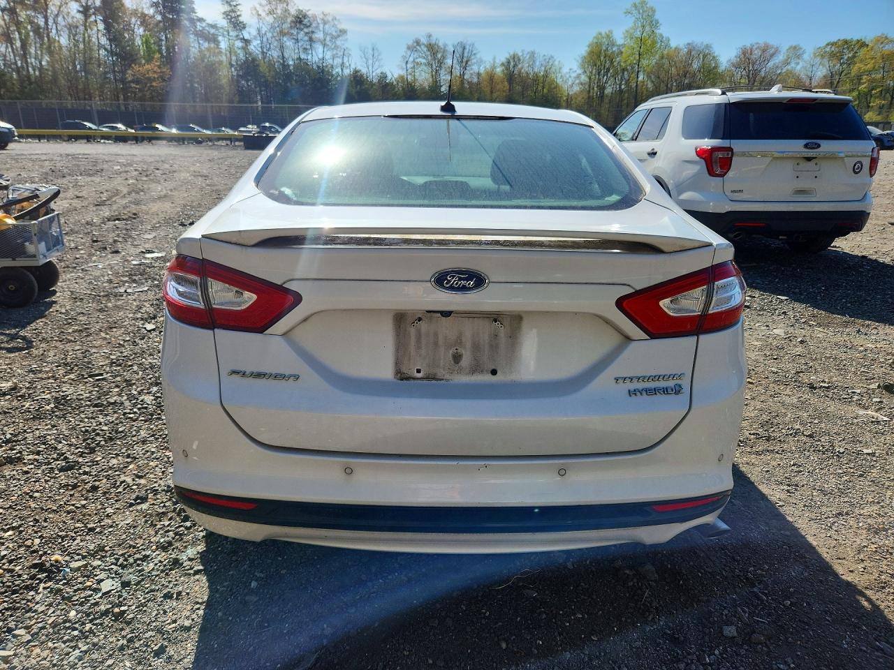 2013 Ford Fusion Titanium Hev White vin: 3FA6P0RU0DR281899