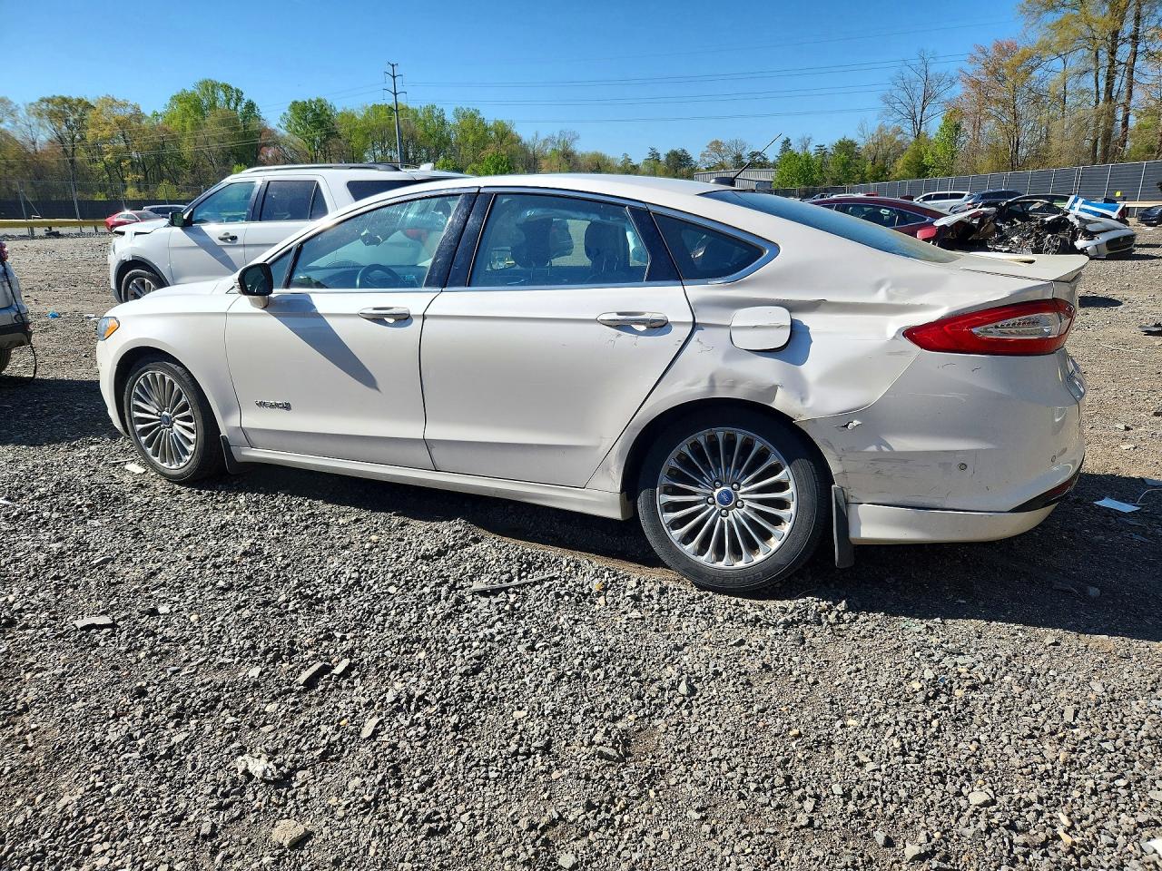 2013 Ford Fusion Titanium Hev White vin: 3FA6P0RU0DR281899