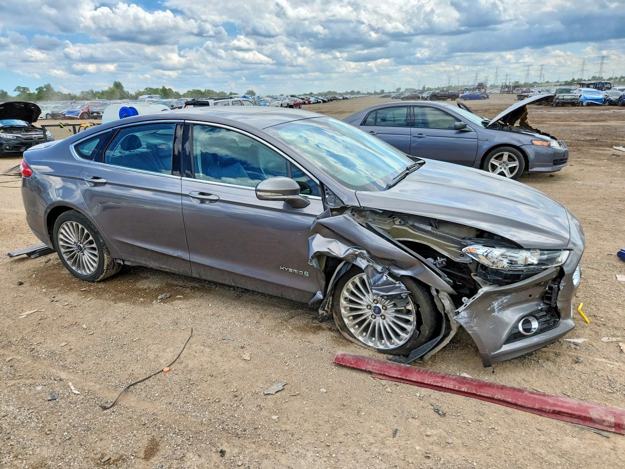 2013 Ford Fusion Titanium Hev Серый vin: 3FA6P0RU0DR339333