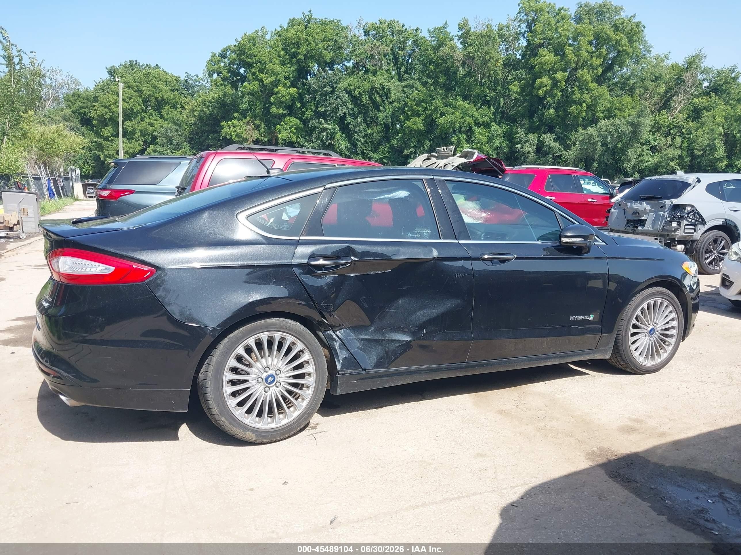 2014 Ford Fusion Hybrid Titanium Black vin: 3FA6P0RU0ER123998