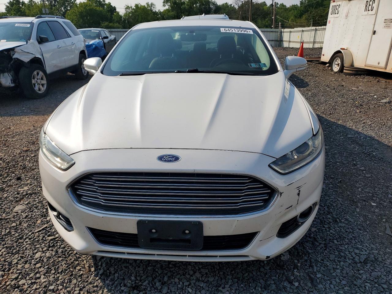 2014 Ford Fusion Titanium Hev White vin: 3FA6P0RU0ER172845