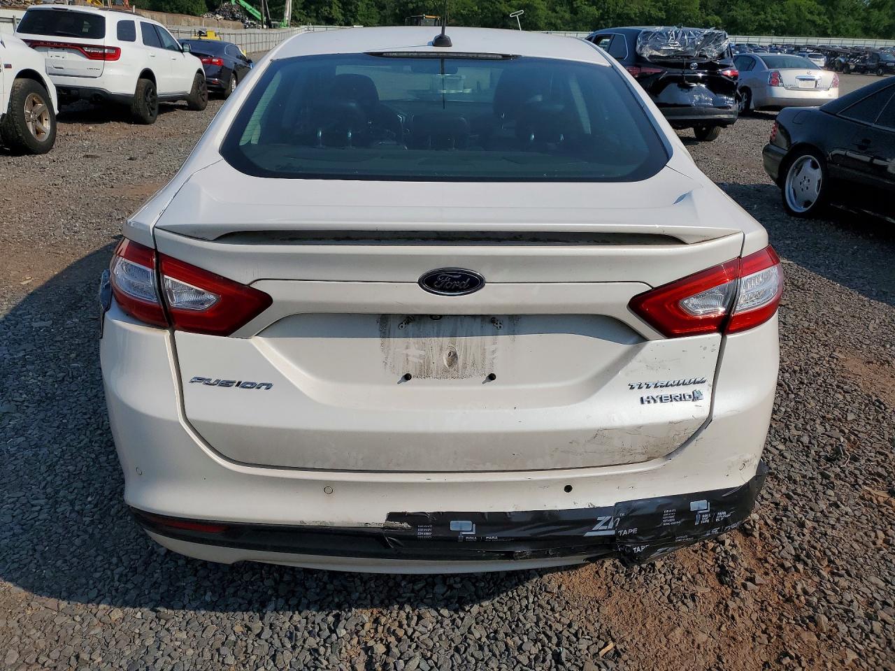 2014 Ford Fusion Titanium Hev White vin: 3FA6P0RU0ER172845