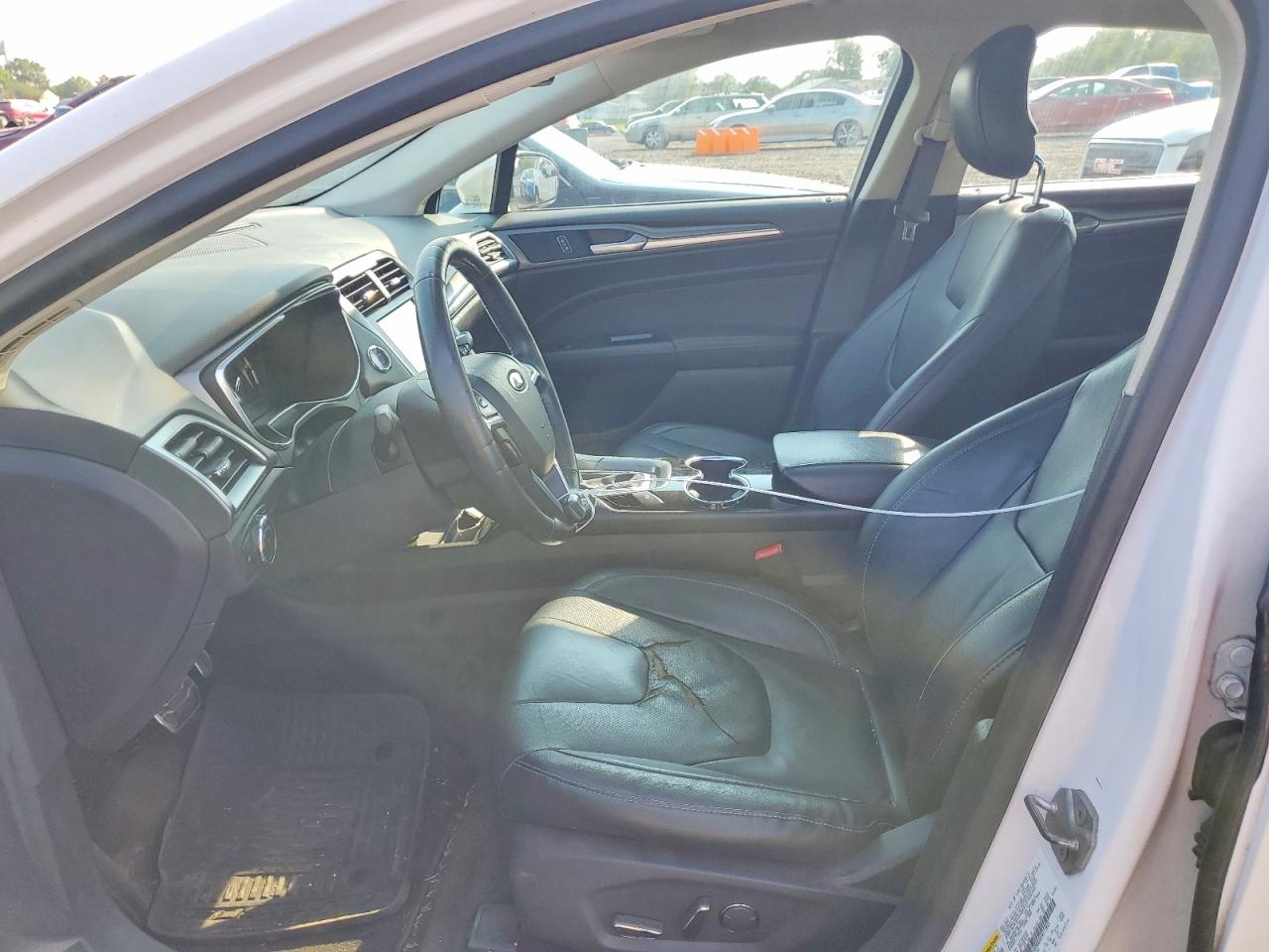 2014 Ford Fusion Titanium Hev White vin: 3FA6P0RU0ER172845