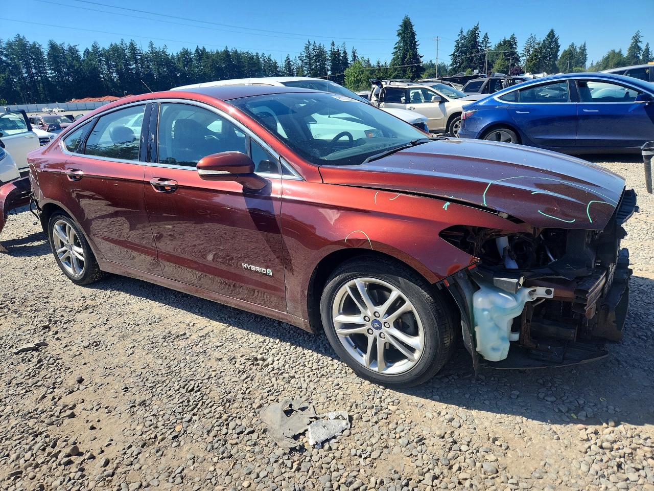2015 Ford Fusion Titanium Hev Brown vin: 3FA6P0RU0FR216764