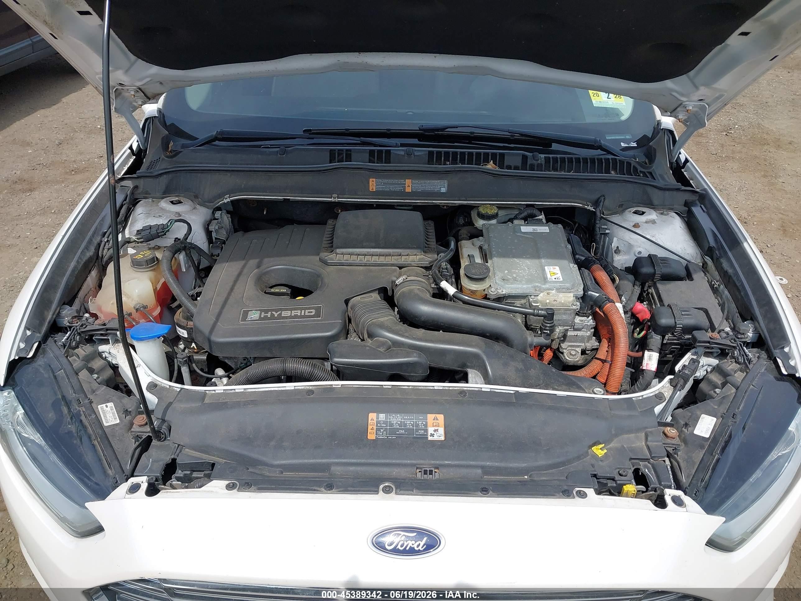 2014 Ford Fusion Hybrid Titanium White vin: 3FA6P0RU1ER263901