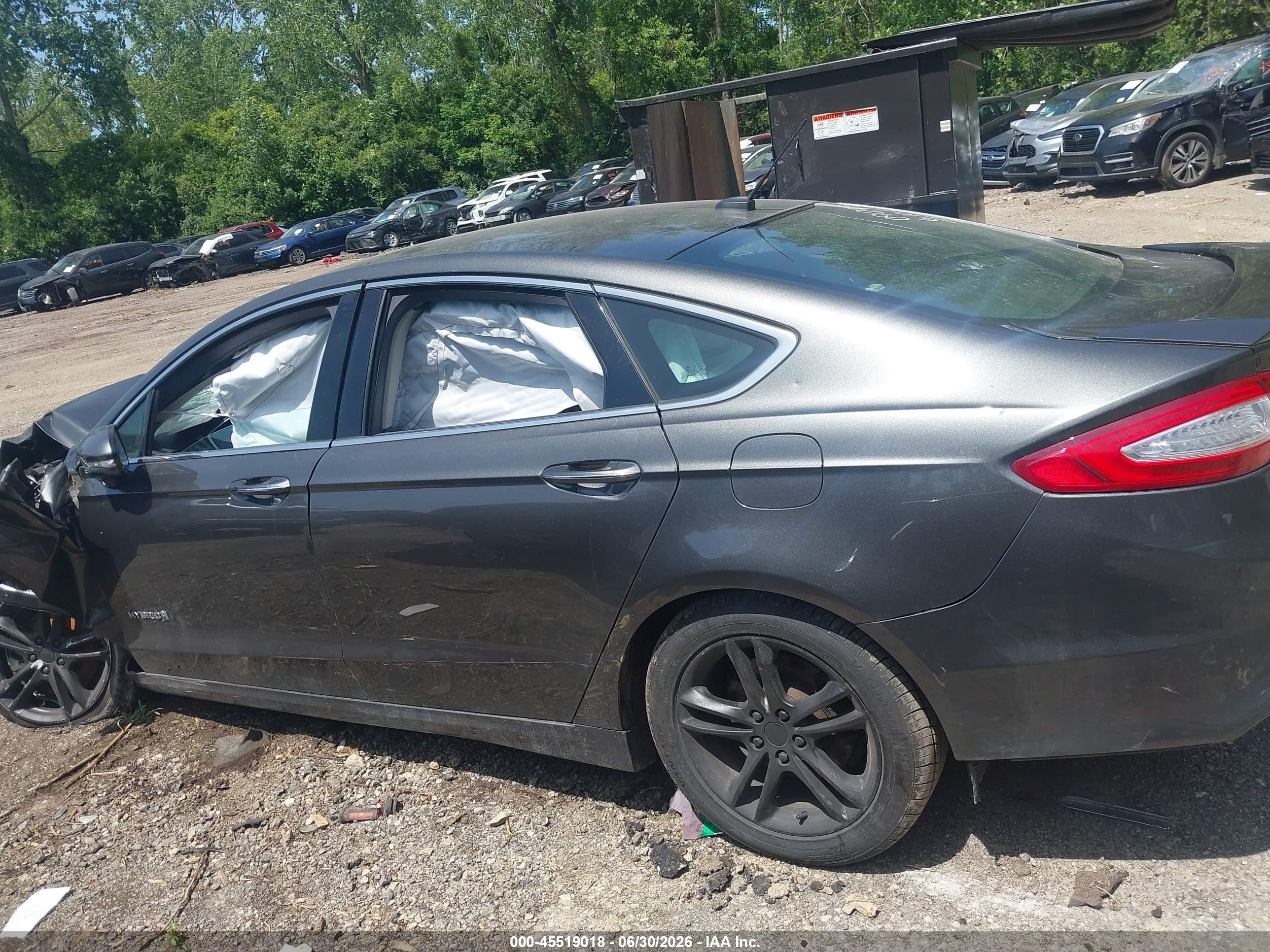 2015 Ford Fusion Hybrid Titanium Gray vin: 3FA6P0RU1FR256495
