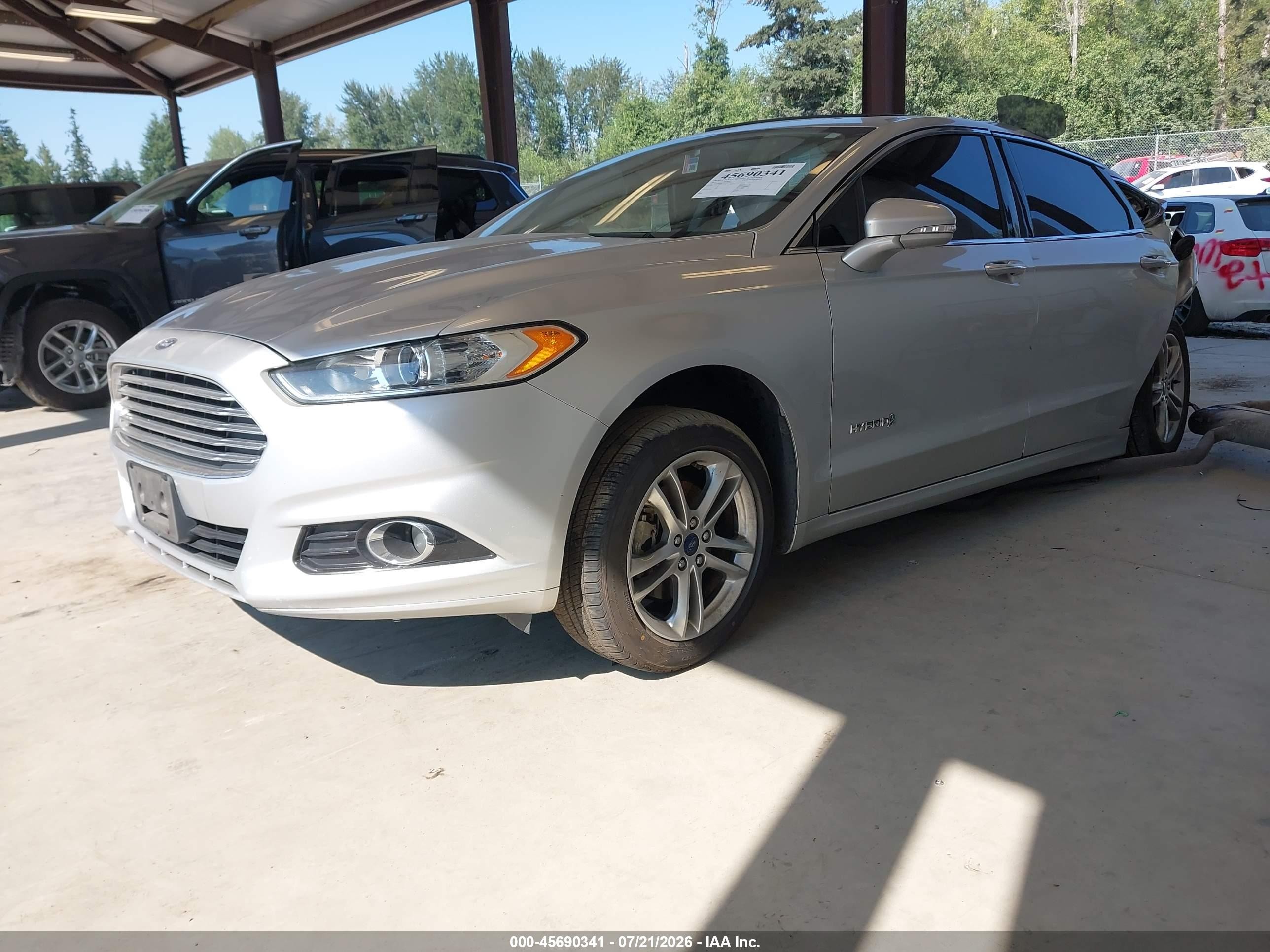 2015 Ford Fusion Hybrid Titanium Silver vin: 3FA6P0RU3FR214331