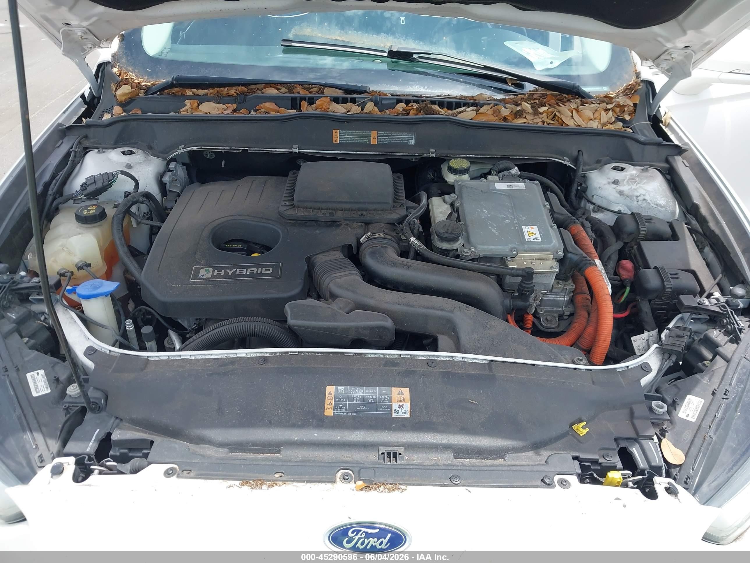 2014 Ford Fusion Hybrid Titanium White vin: 3FA6P0RU4ER190717
