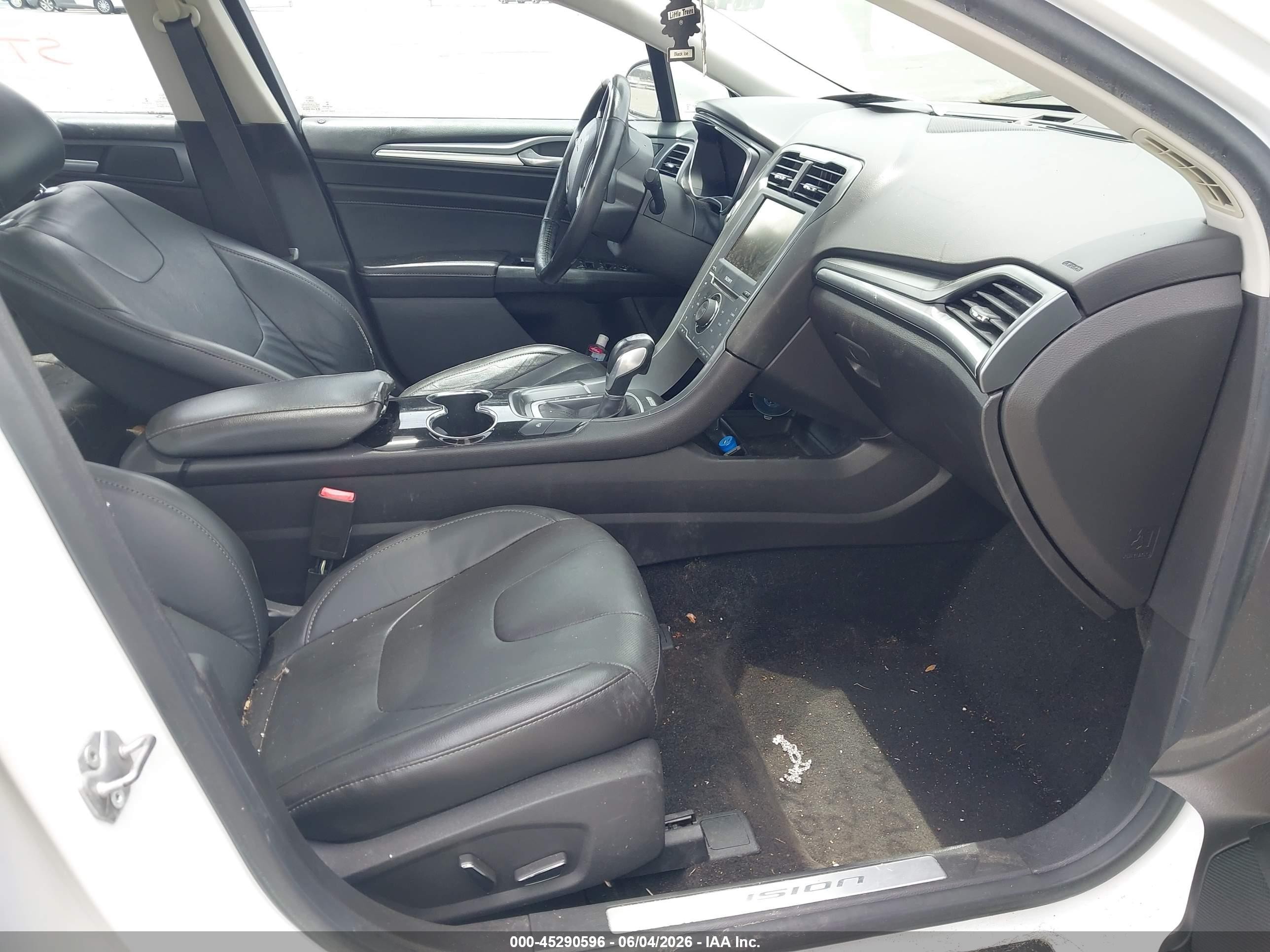 2014 Ford Fusion Hybrid Titanium White vin: 3FA6P0RU4ER190717