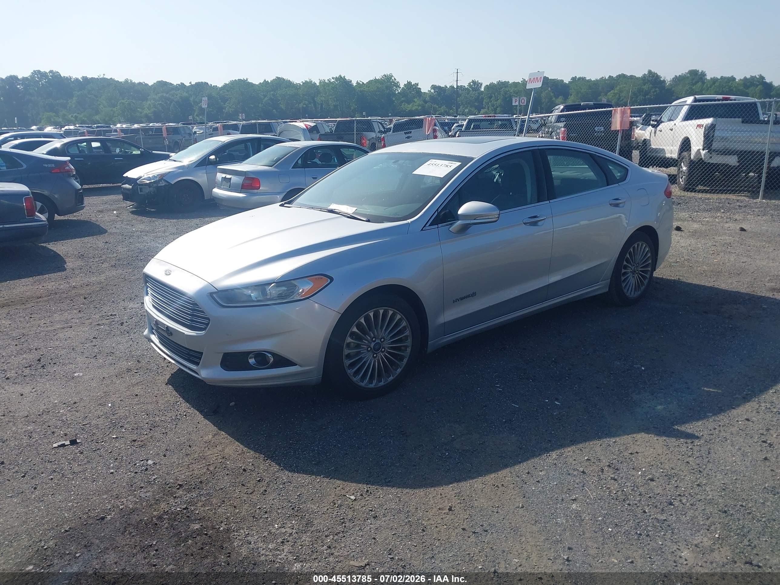 2014 Ford Fusion Hybrid Titanium Silver vin: 3FA6P0RU4ER206253