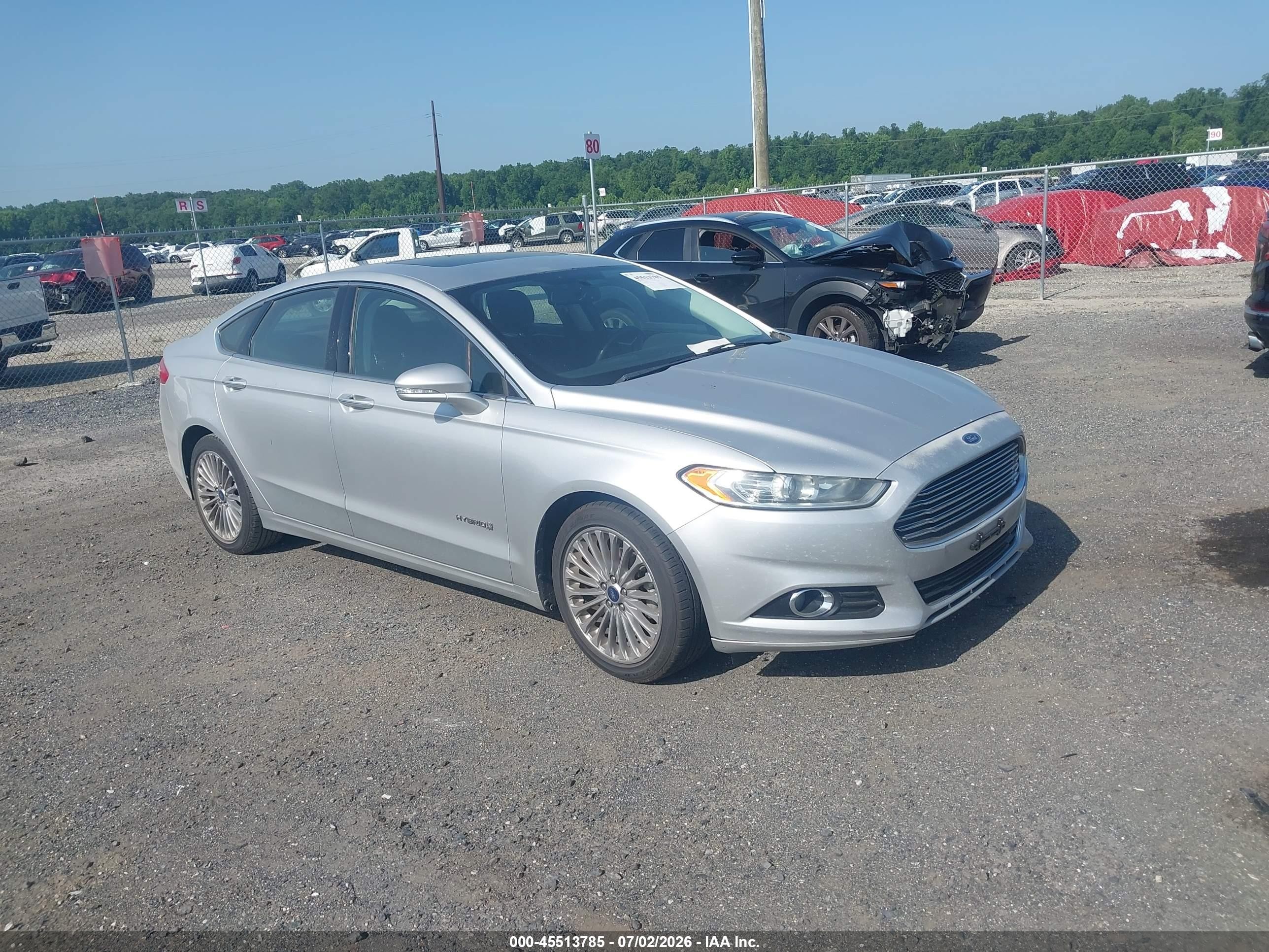 2014 Ford Fusion Hybrid Titanium Silver vin: 3FA6P0RU4ER206253