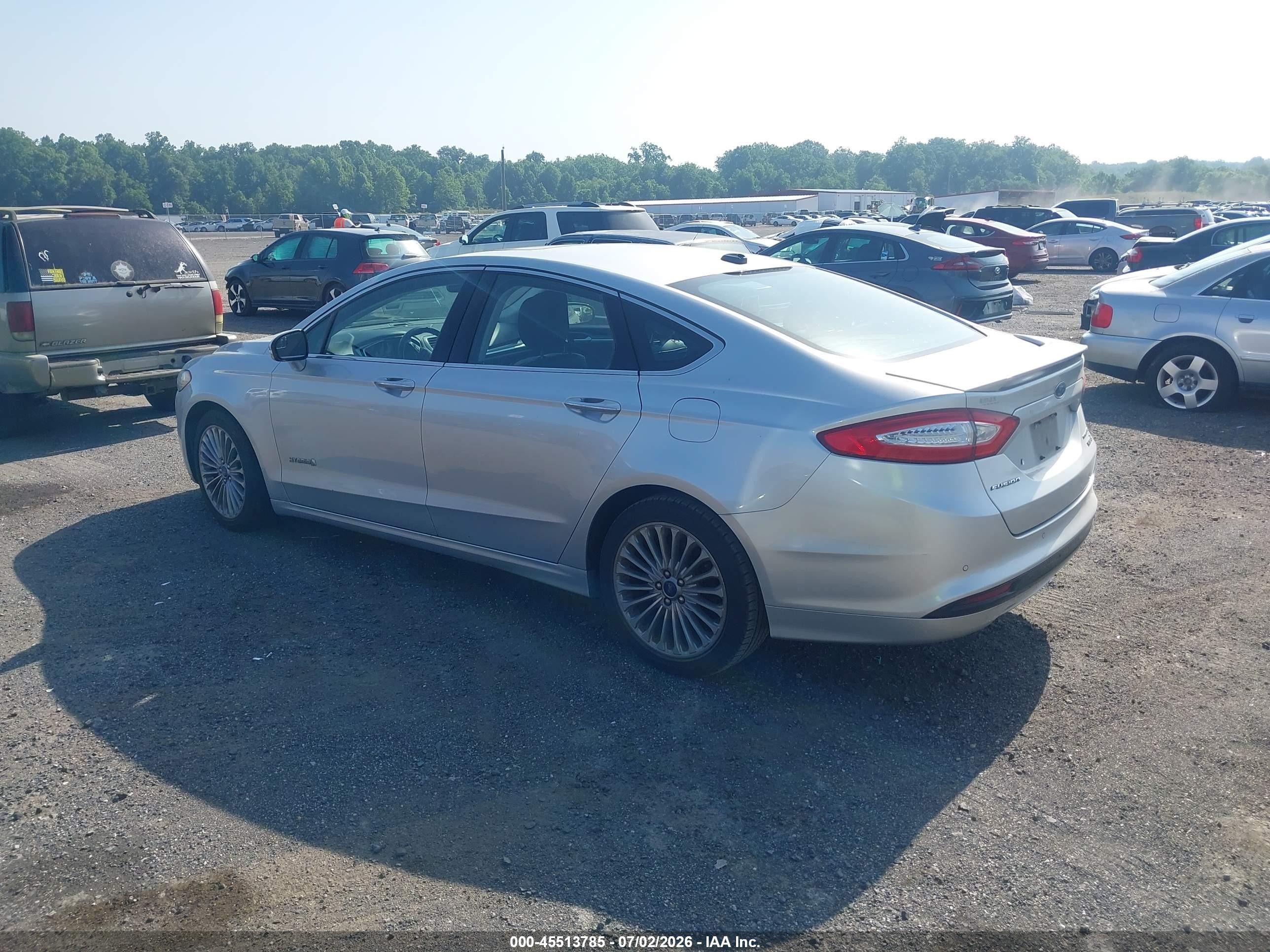2014 Ford Fusion Hybrid Titanium Silver vin: 3FA6P0RU4ER206253
