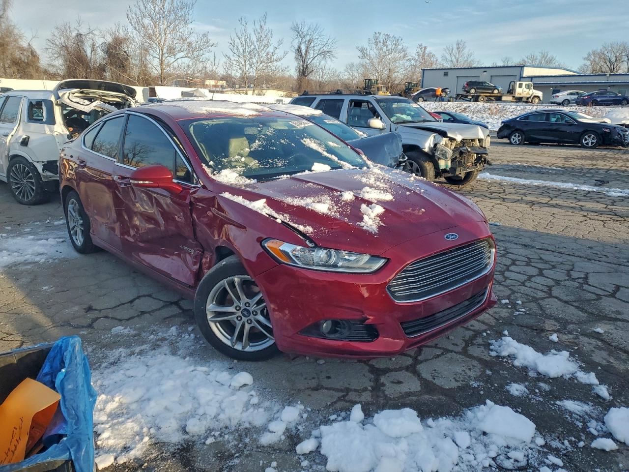 2015 Ford Fusion Titanium Hev Red vin: 3FA6P0RU4FR213611