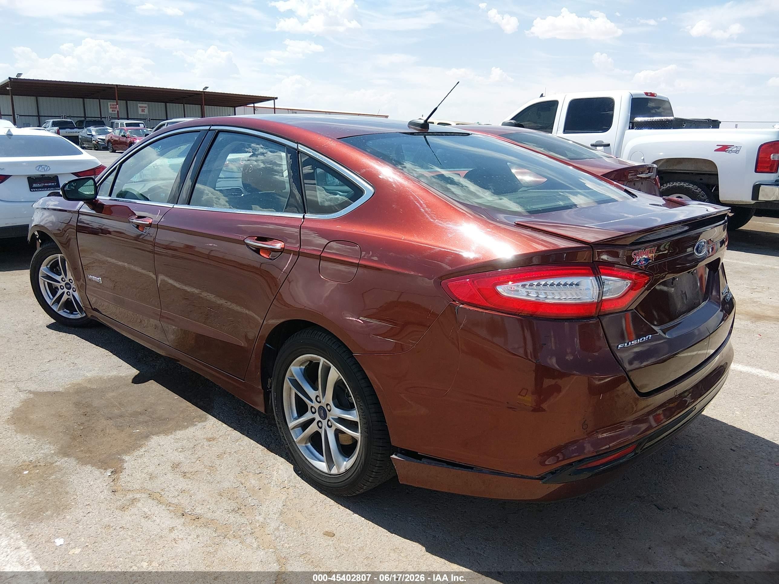 2015 Ford Fusion Hybrid Titanium Brown vin: 3FA6P0RU4FR224141