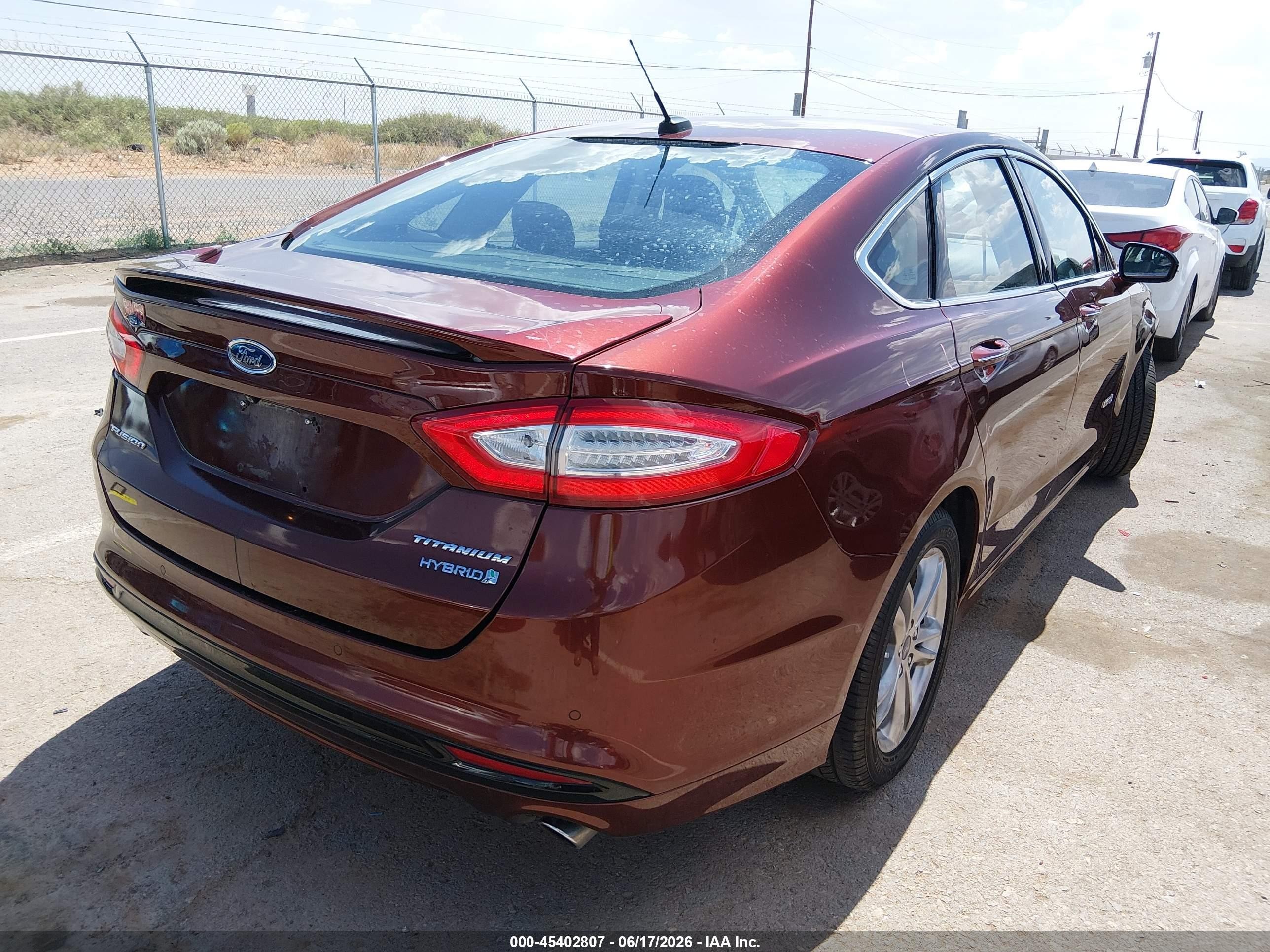 2015 Ford Fusion Hybrid Titanium Brown vin: 3FA6P0RU4FR224141