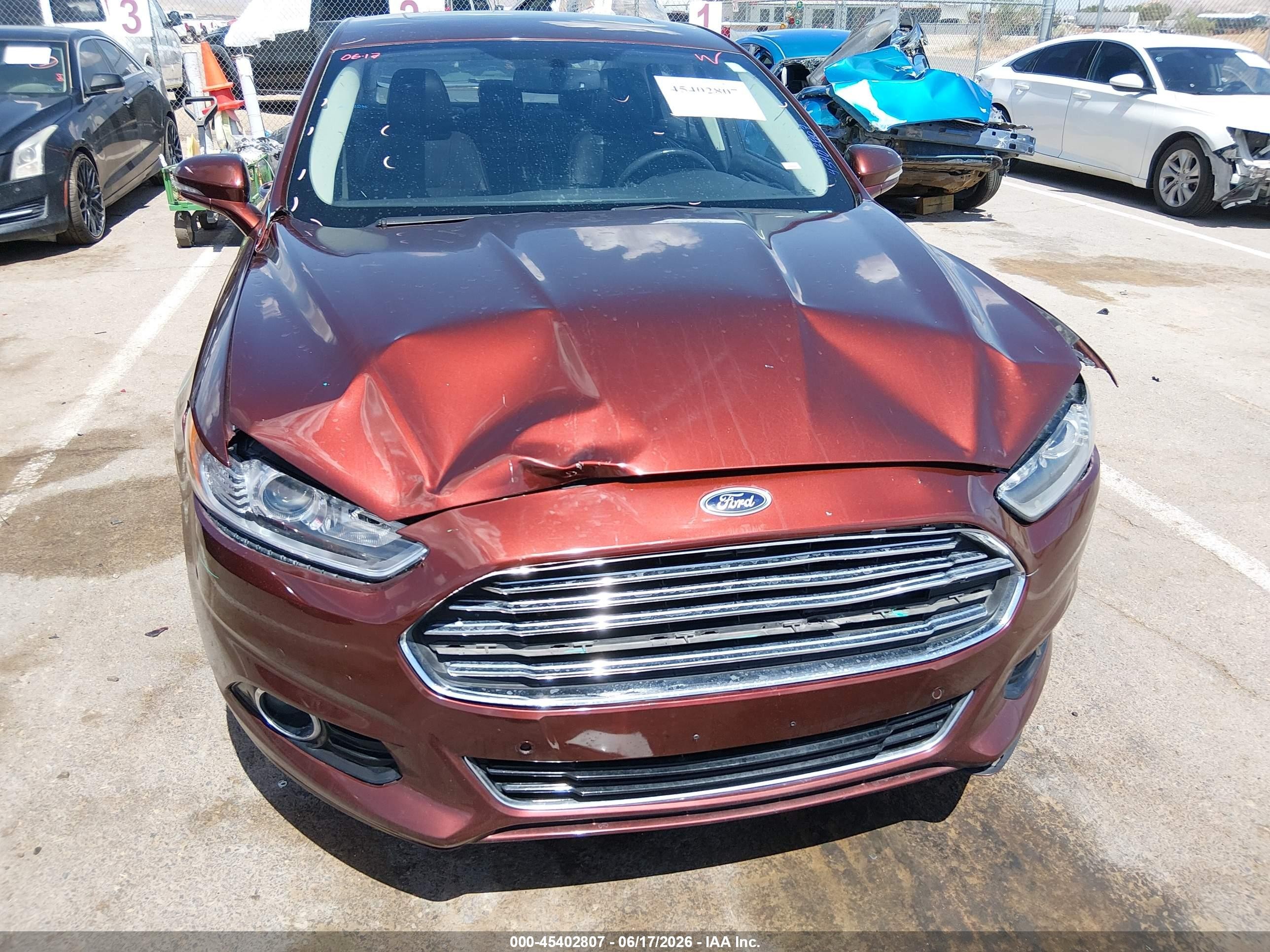 2015 Ford Fusion Hybrid Titanium Brown vin: 3FA6P0RU4FR224141