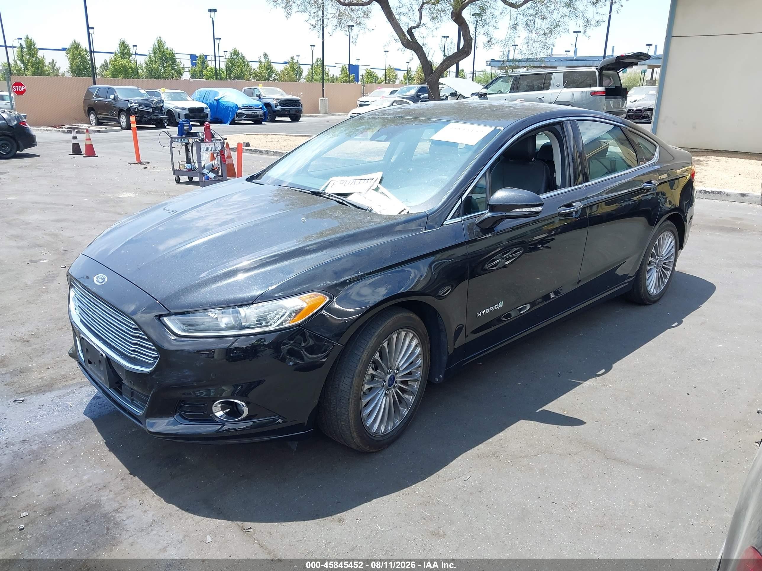 2014 Ford Fusion Hybrid Titanium Черный vin: 3FA6P0RU5ER164126
