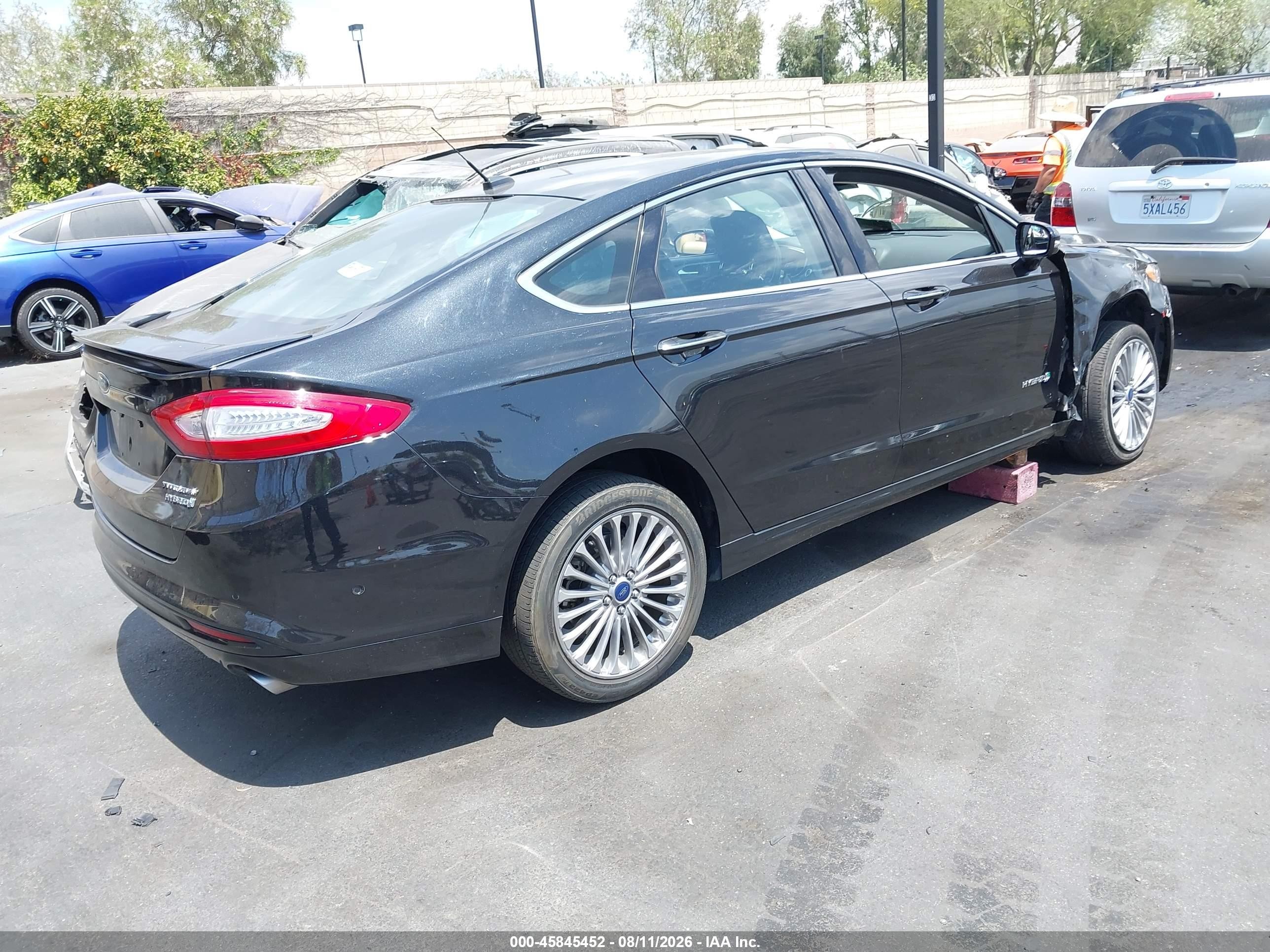 2014 Ford Fusion Hybrid Titanium Черный vin: 3FA6P0RU5ER164126