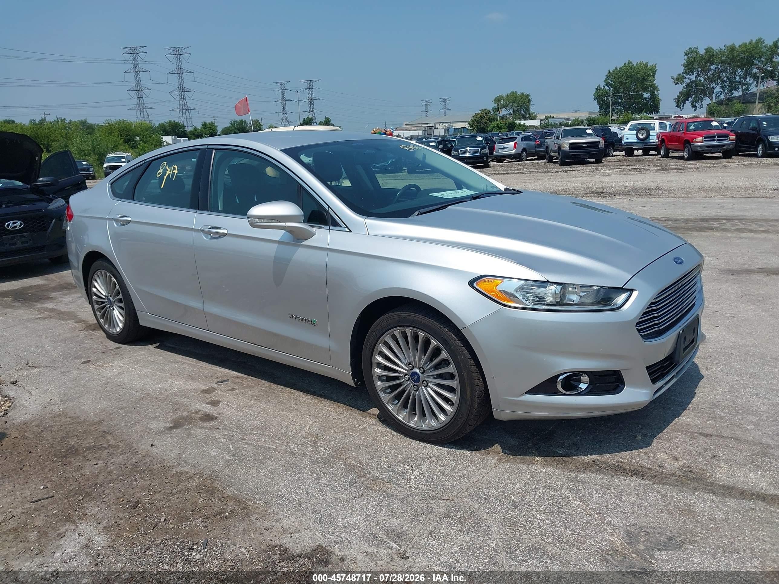 2013 Ford Fusion Hybrid Titanium Silver vin: 3FA6P0RU6DR281938