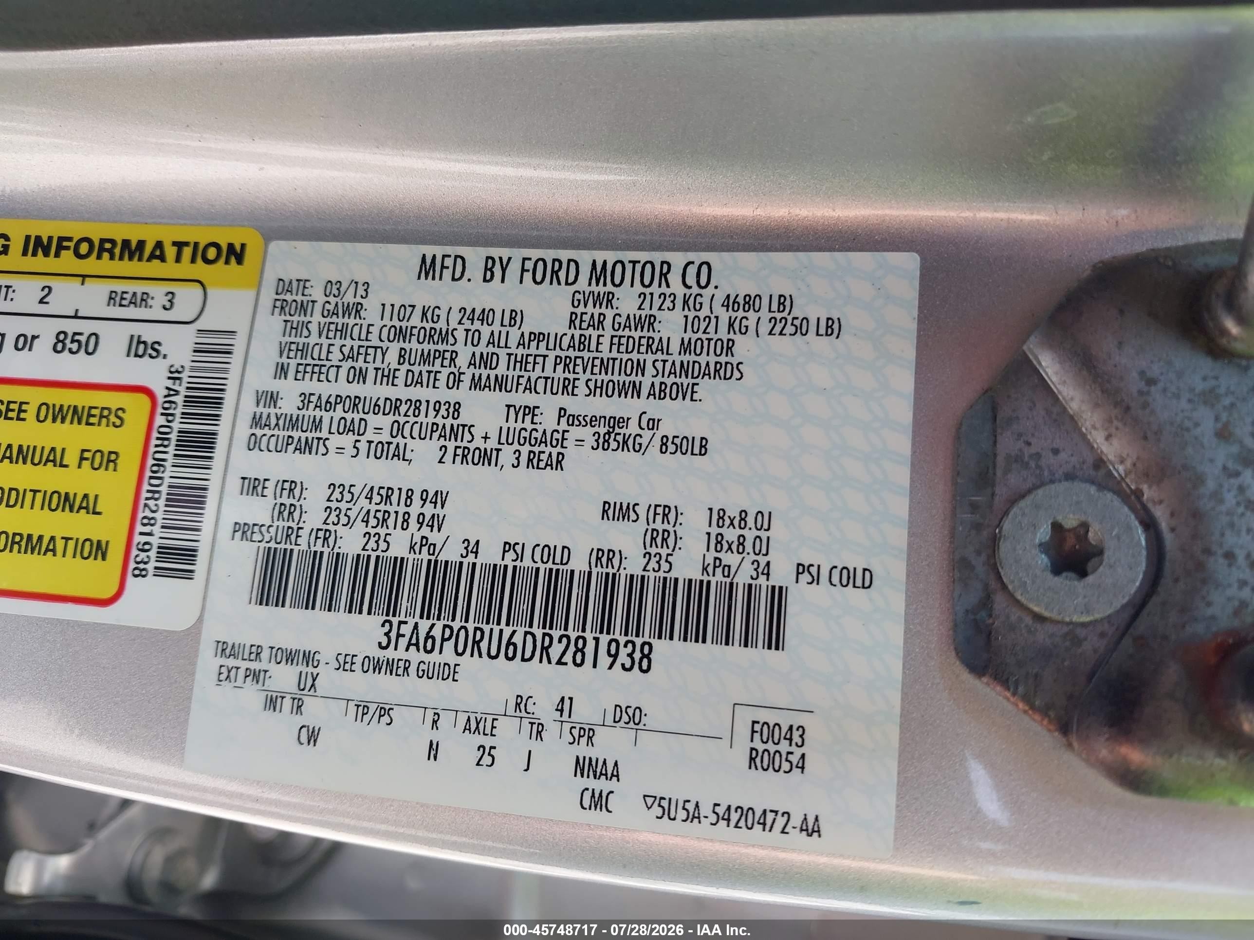 2013 Ford Fusion Hybrid Titanium Серебряный vin: 3FA6P0RU6DR281938
