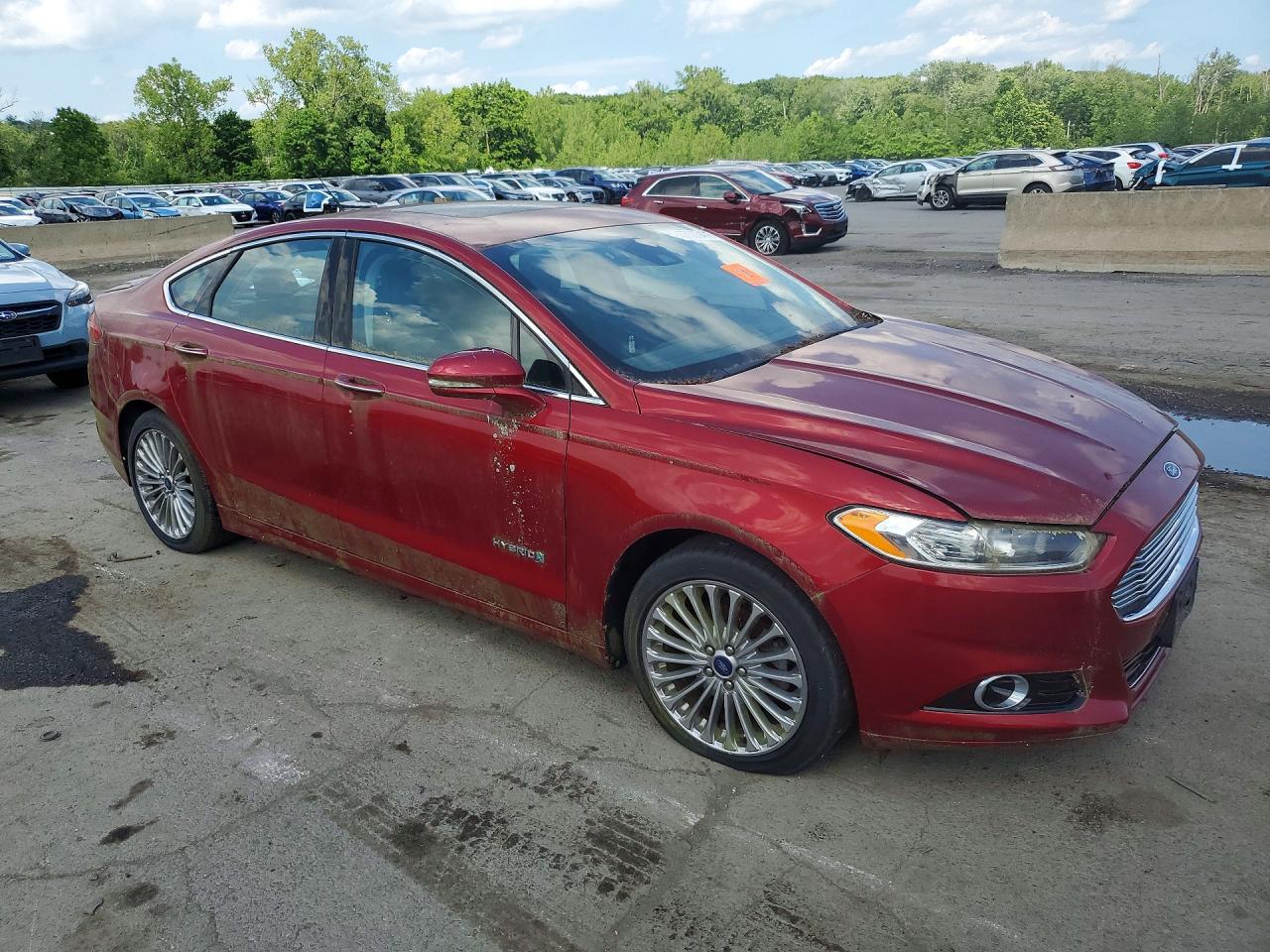 2014 Ford Fusion Titanium Hev Red vin: 3FA6P0RU6ER145603
