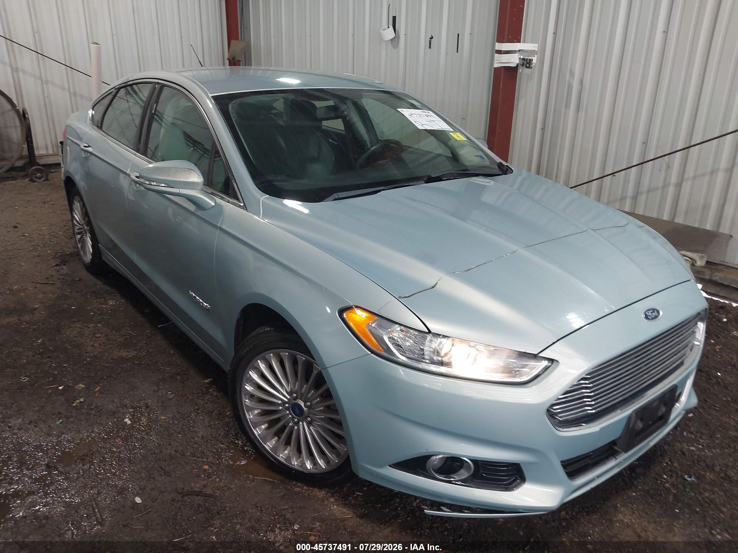 2014 Ford Fusion Hybrid Titanium Blue vin: 3FA6P0RU6ER255714