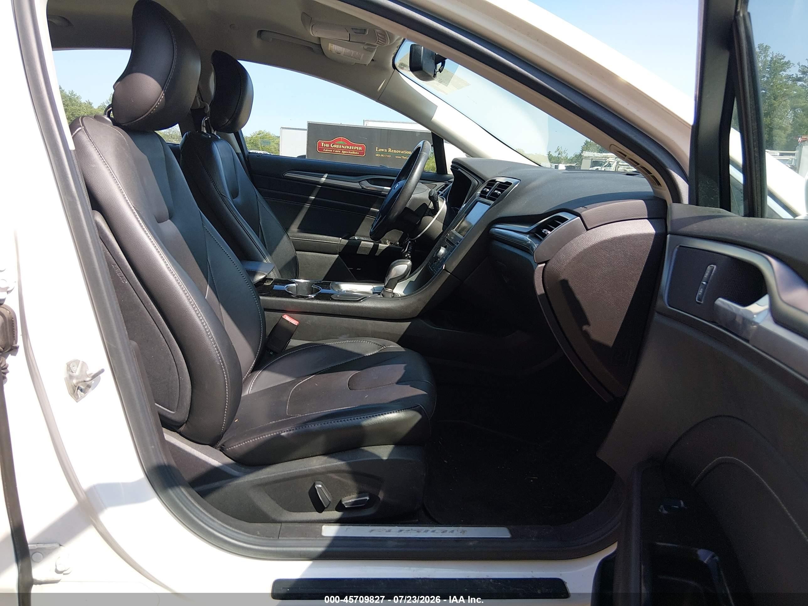 2014 Ford Fusion Hybrid Titanium White vin: 3FA6P0RU6ER332842