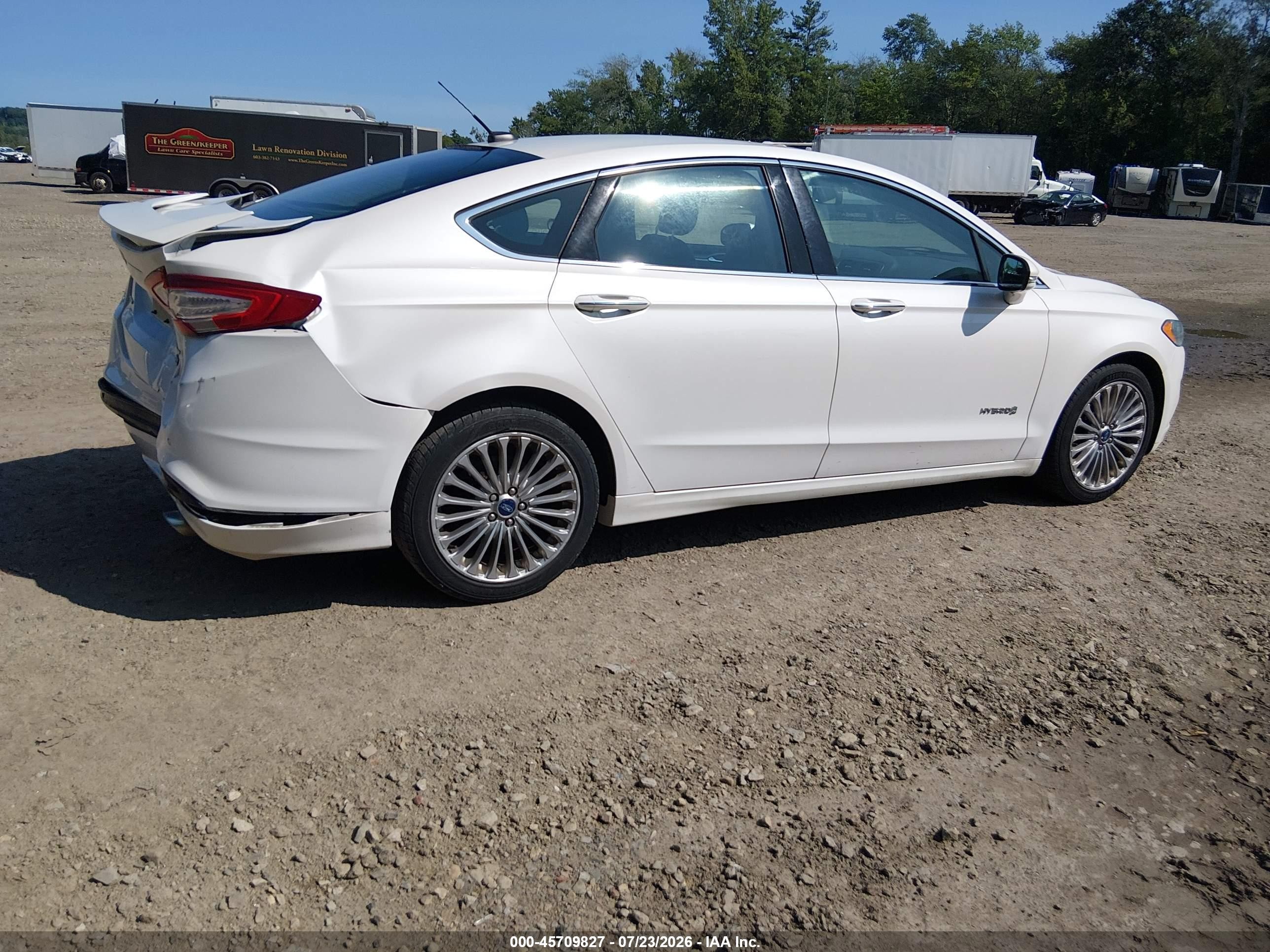 2014 Ford Fusion Hybrid Titanium White vin: 3FA6P0RU6ER332842