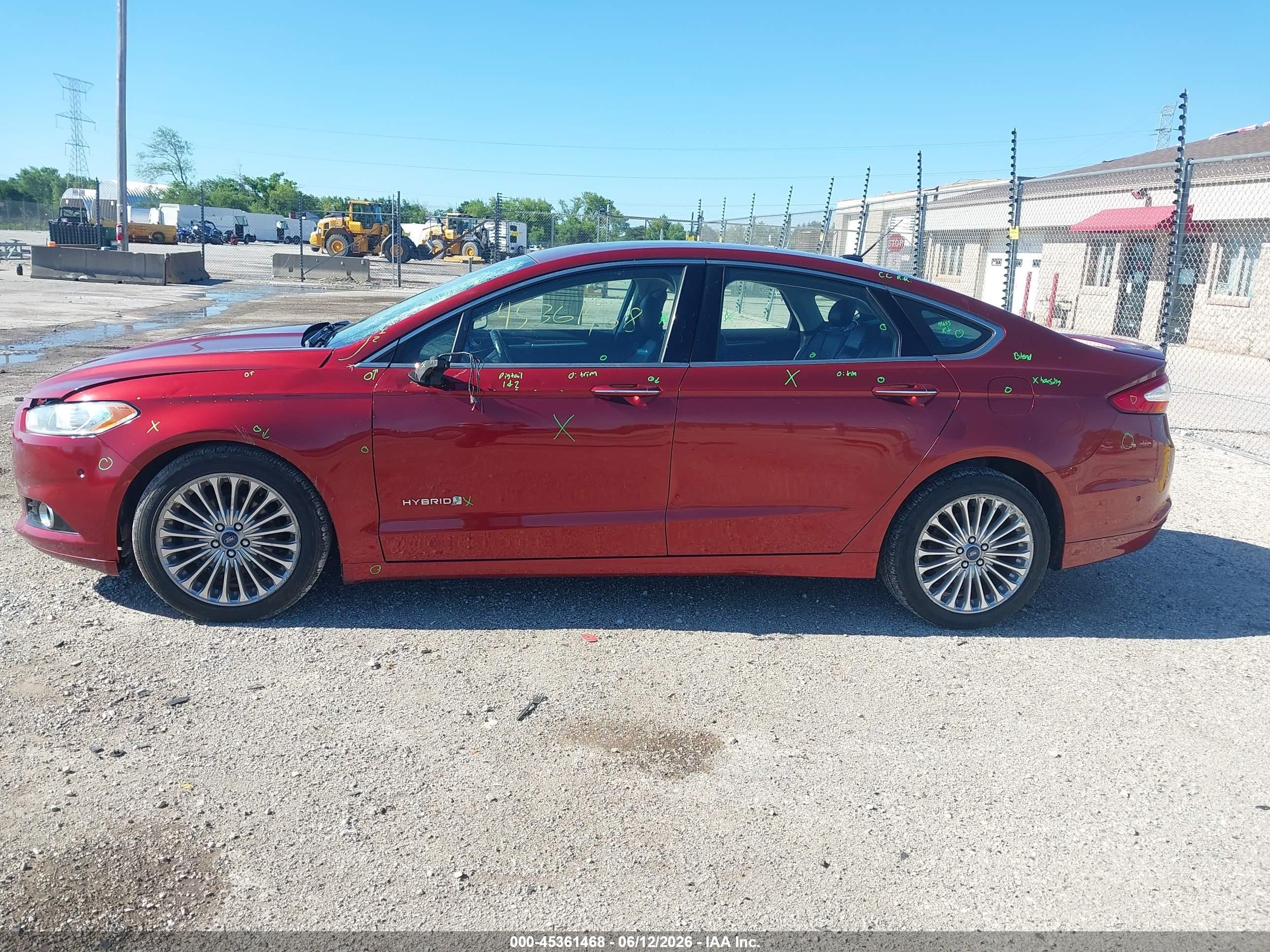 2014 Ford Fusion Hybrid Titanium Red vin: 3FA6P0RU6ER335711