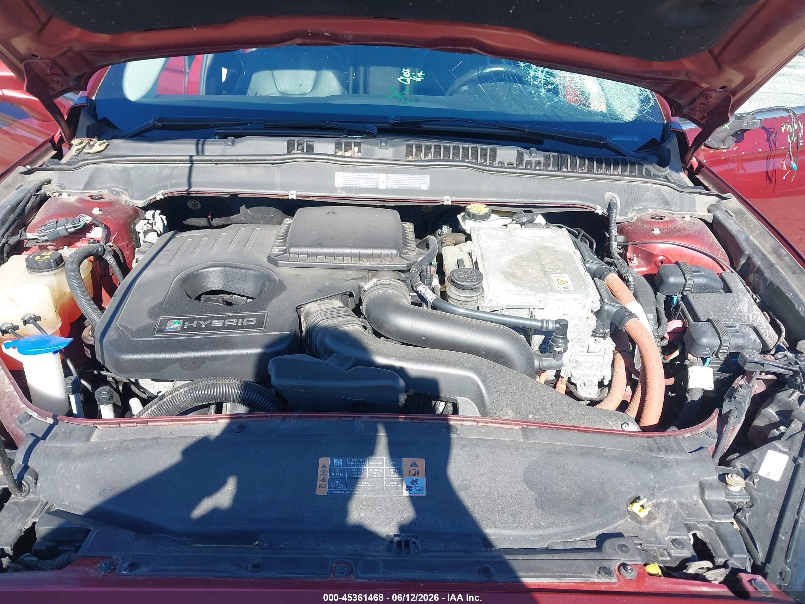 2014 Ford Fusion Hybrid Titanium Red vin: 3FA6P0RU6ER335711