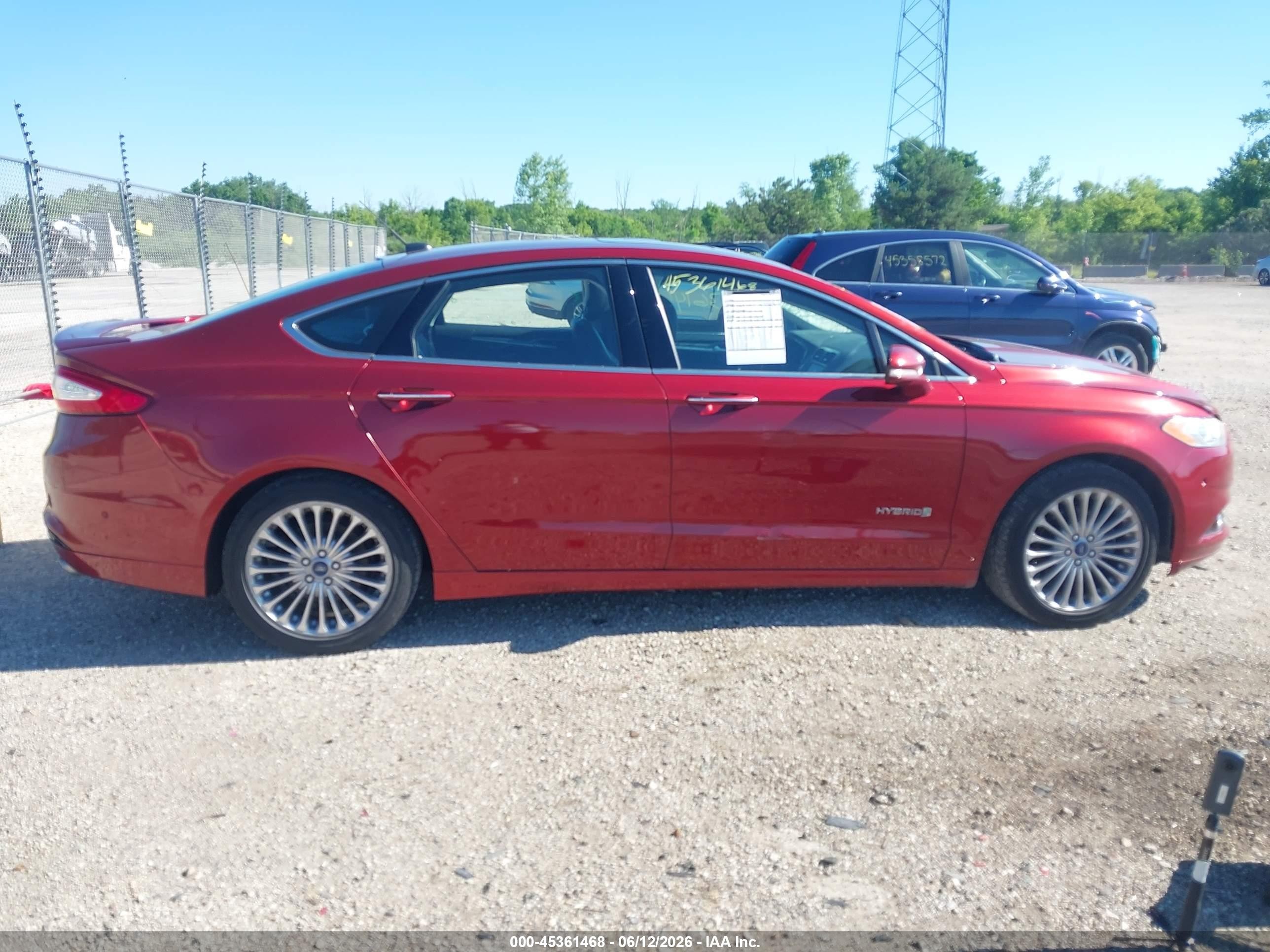 2014 Ford Fusion Hybrid Titanium Red vin: 3FA6P0RU6ER335711