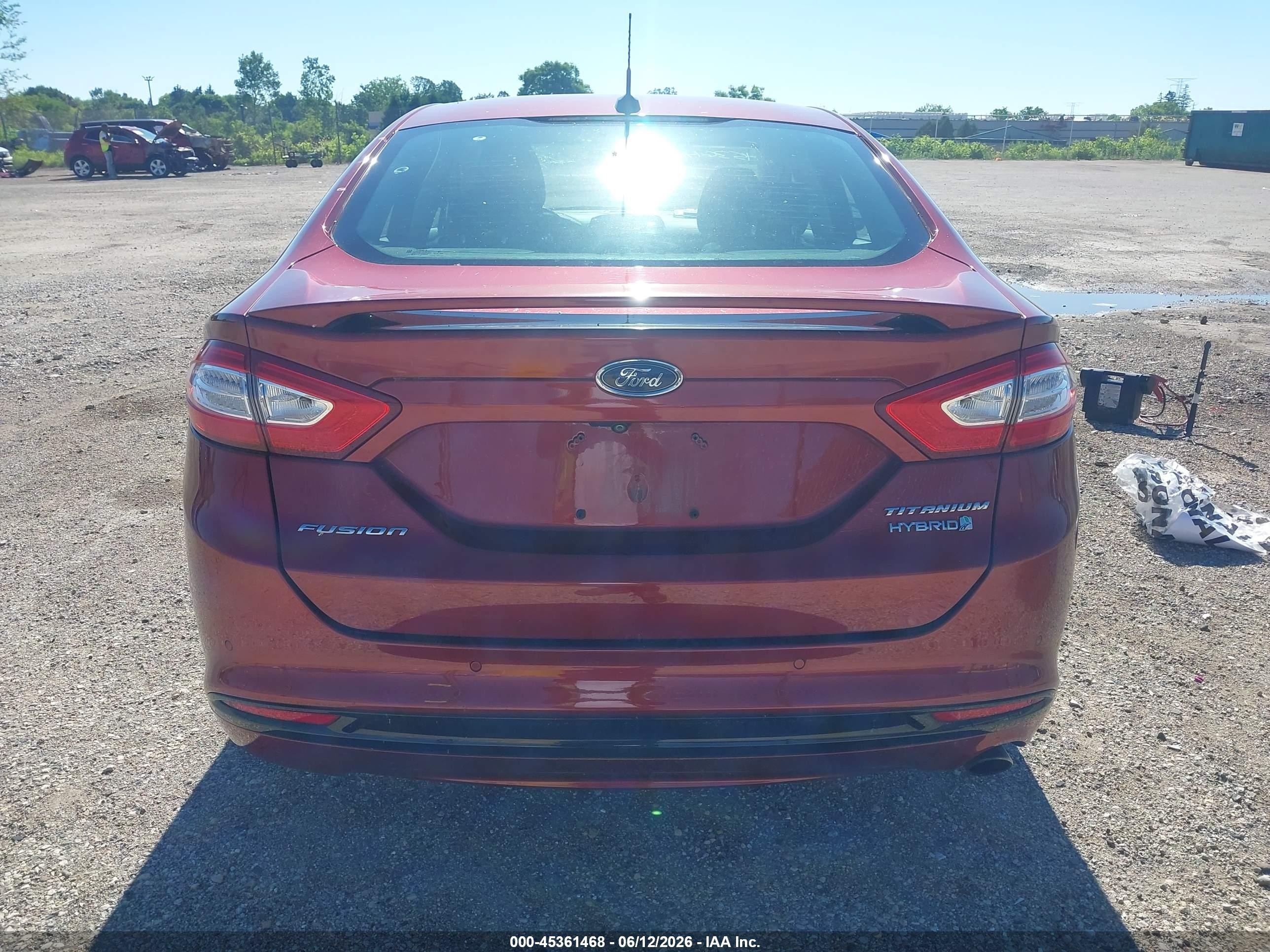 2014 Ford Fusion Hybrid Titanium Red vin: 3FA6P0RU6ER335711