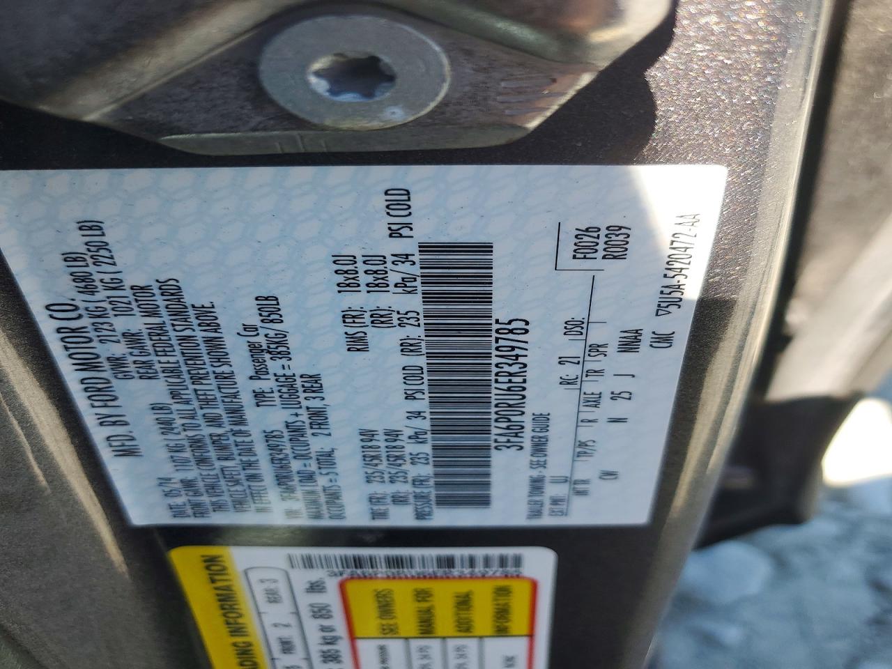 2014 Ford Fusion Titanium Hev Gray vin: 3FA6P0RU6ER349785