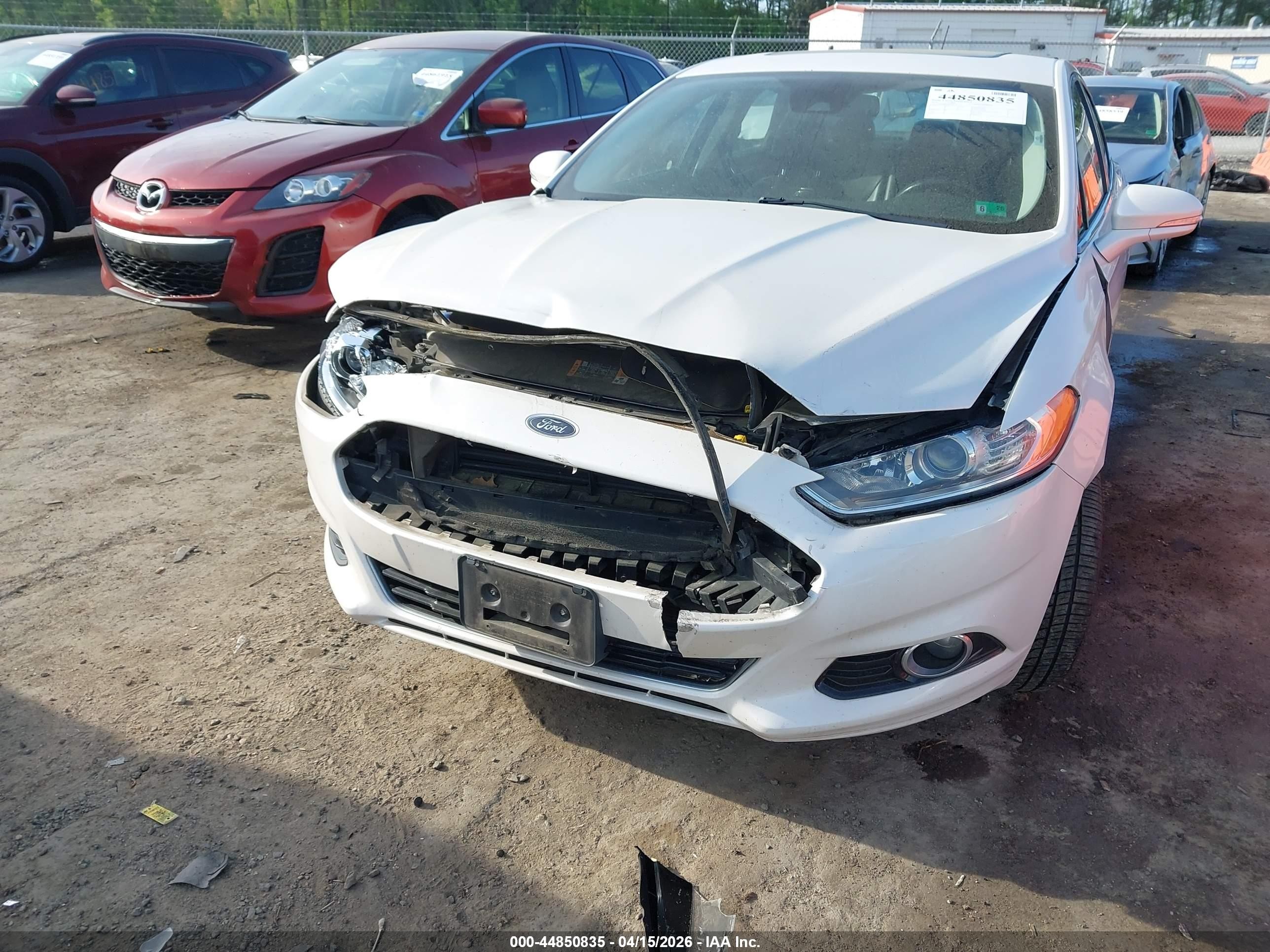 2014 Ford Fusion Hybrid Titanium White vin: 3FA6P0RU6ER385539