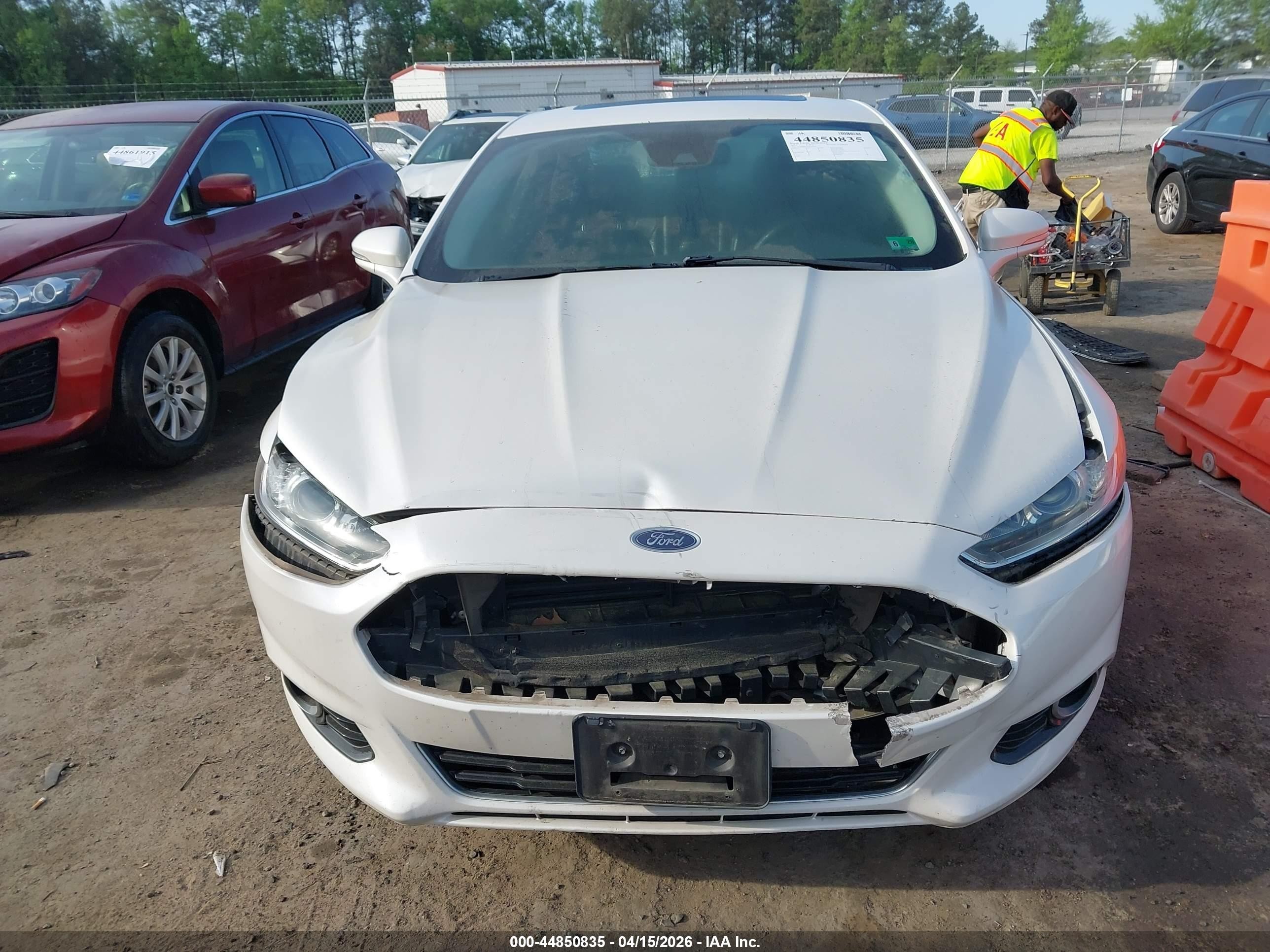 2014 Ford Fusion Hybrid Titanium White vin: 3FA6P0RU6ER385539