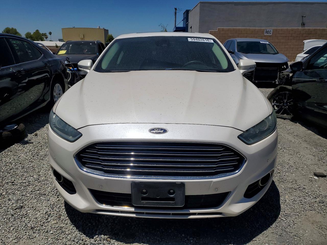 2014 Ford Fusion Titanium Hev White vin: 3FA6P0RU6ER392281