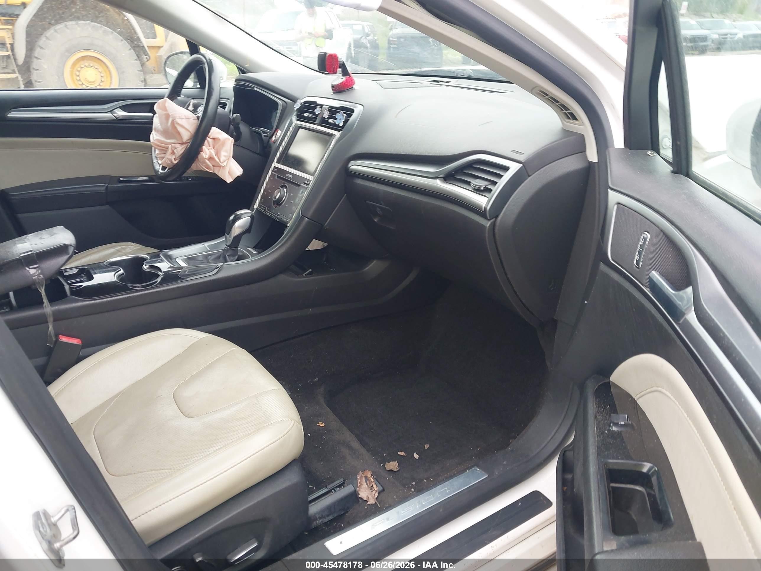 2015 Ford Fusion Hybrid Titanium White vin: 3FA6P0RU6FR193815