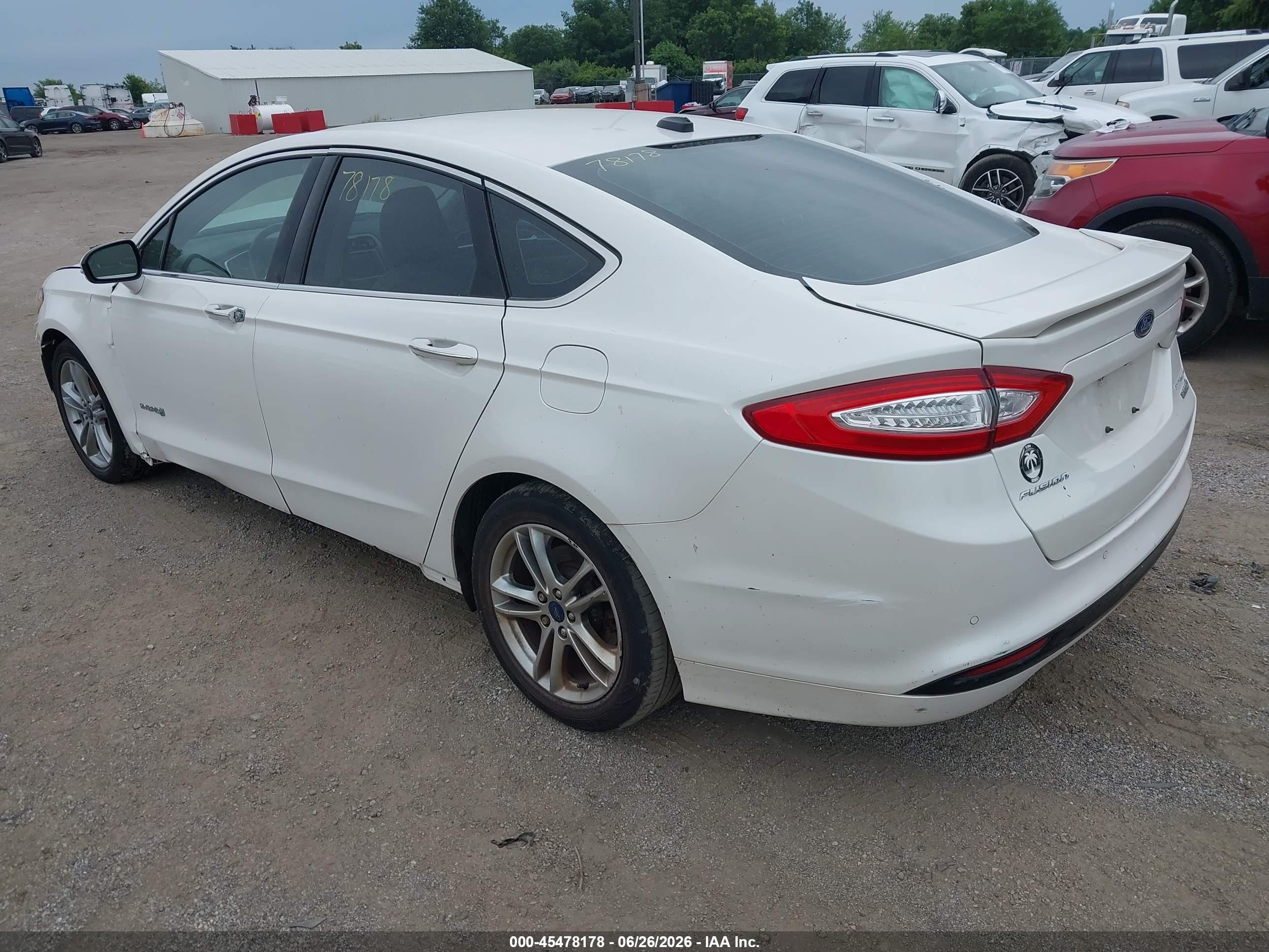 2015 Ford Fusion Hybrid Titanium White vin: 3FA6P0RU6FR193815