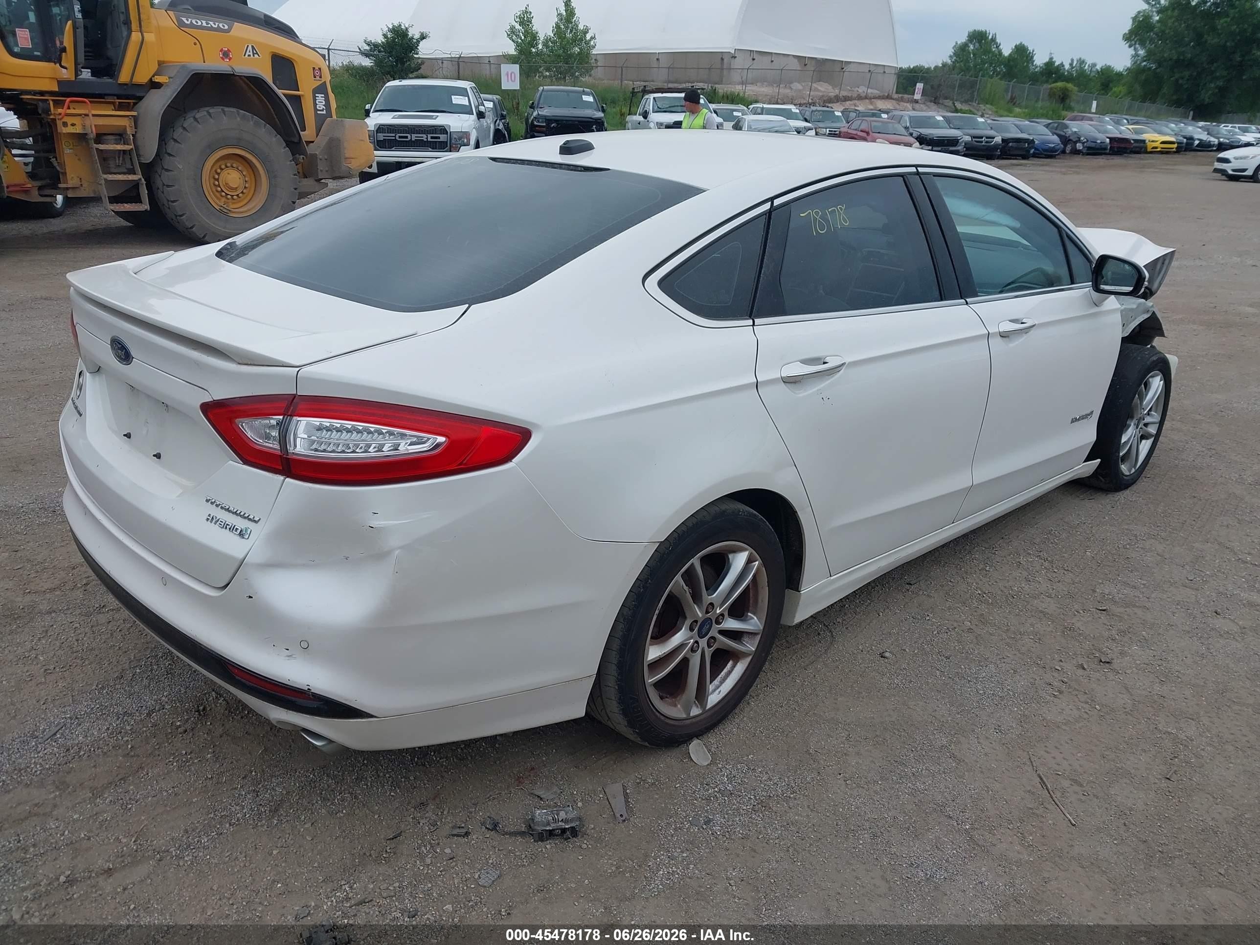 2015 Ford Fusion Hybrid Titanium White vin: 3FA6P0RU6FR193815