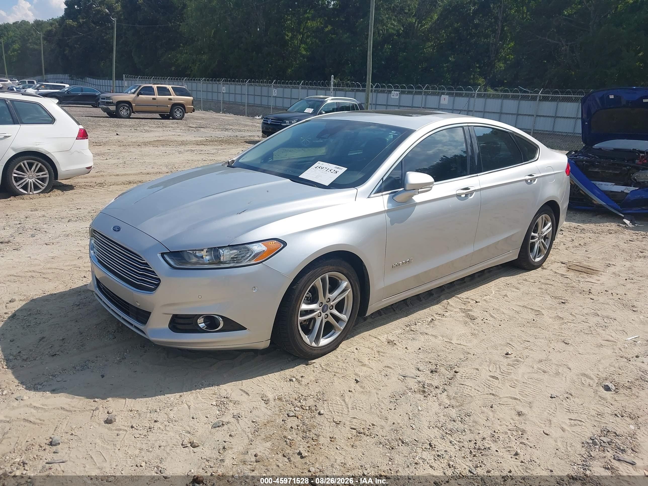 2015 Ford Fusion Hybrid Titanium Silver vin: 3FA6P0RU6FR197623