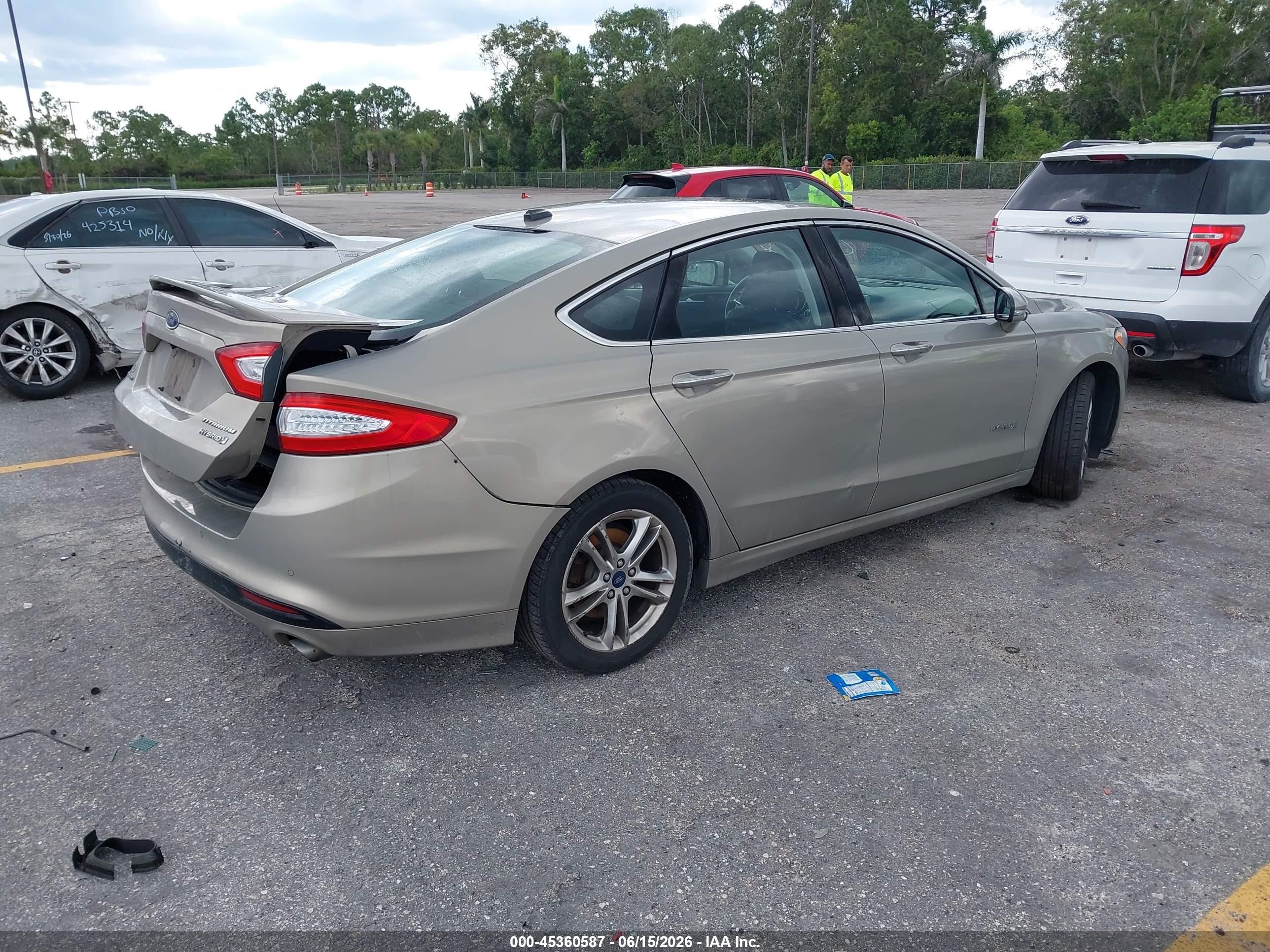 2015 Ford Fusion Hybrid Titanium Silver vin: 3FA6P0RU6FR287287
